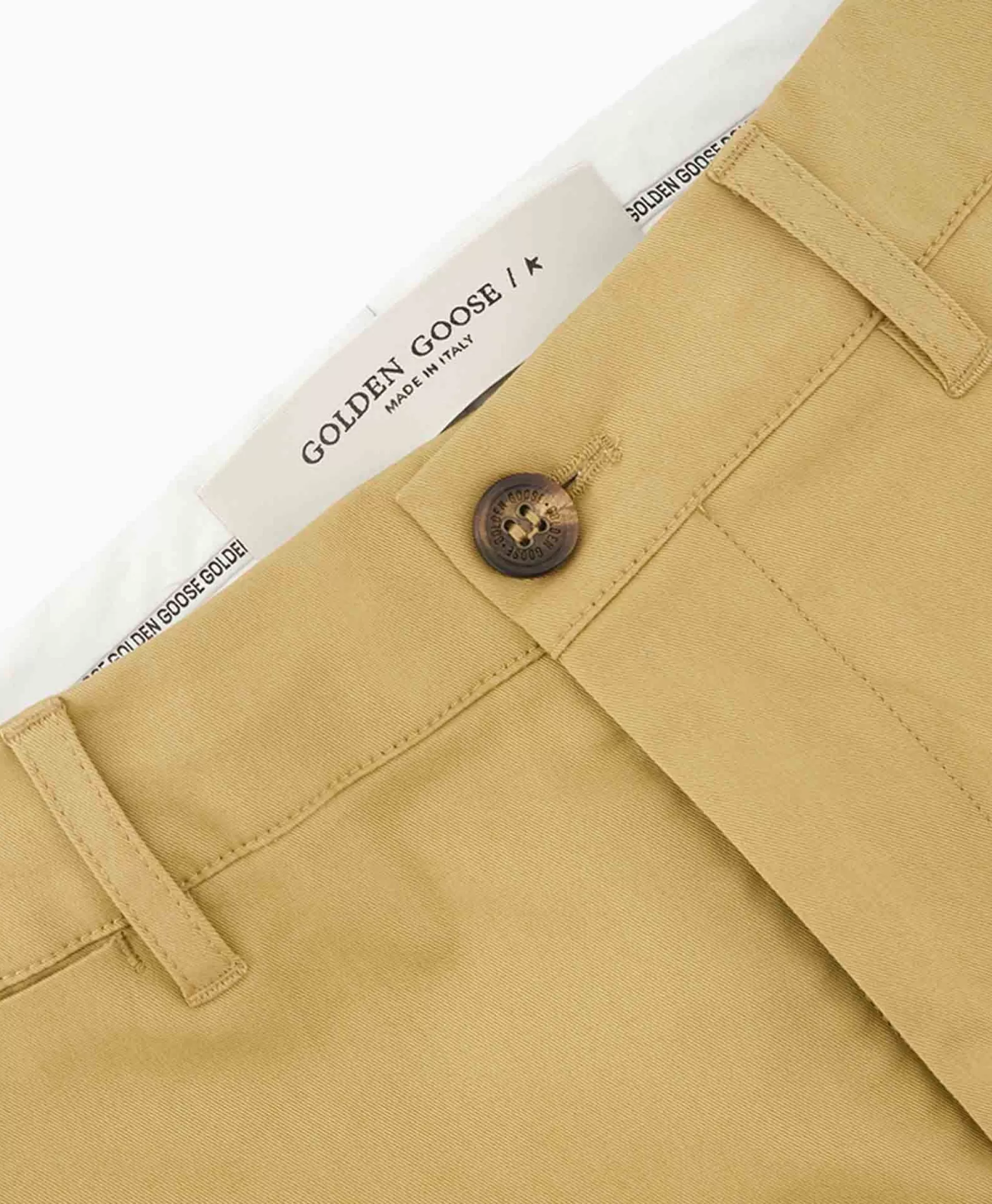 Outlet Broek Golden M's Chino Cotton Comfort Beige Heren Broeken