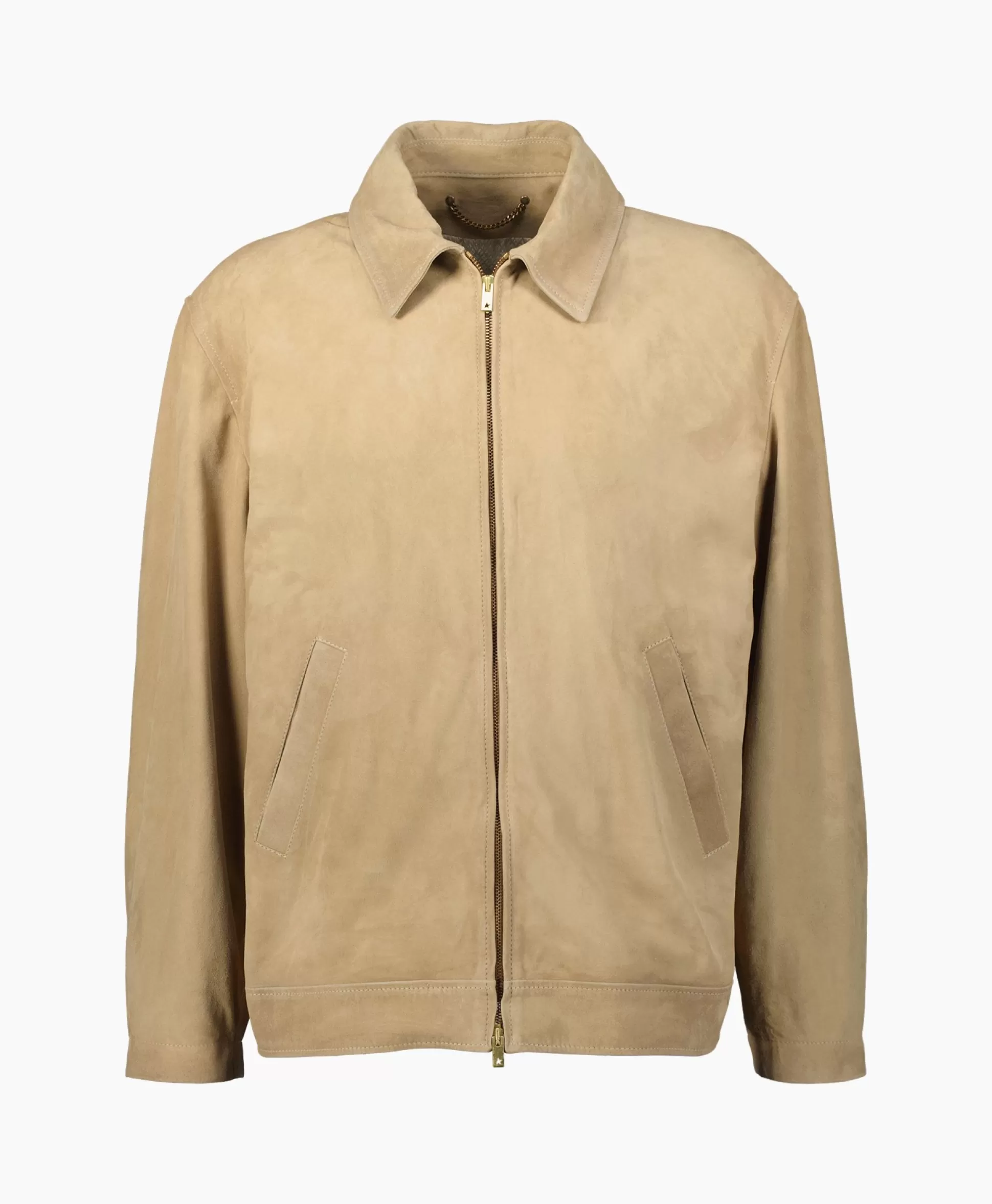 Cheap Jack Journey M's Full Zip Coach Waxed Leather Taupe Heren Jassen