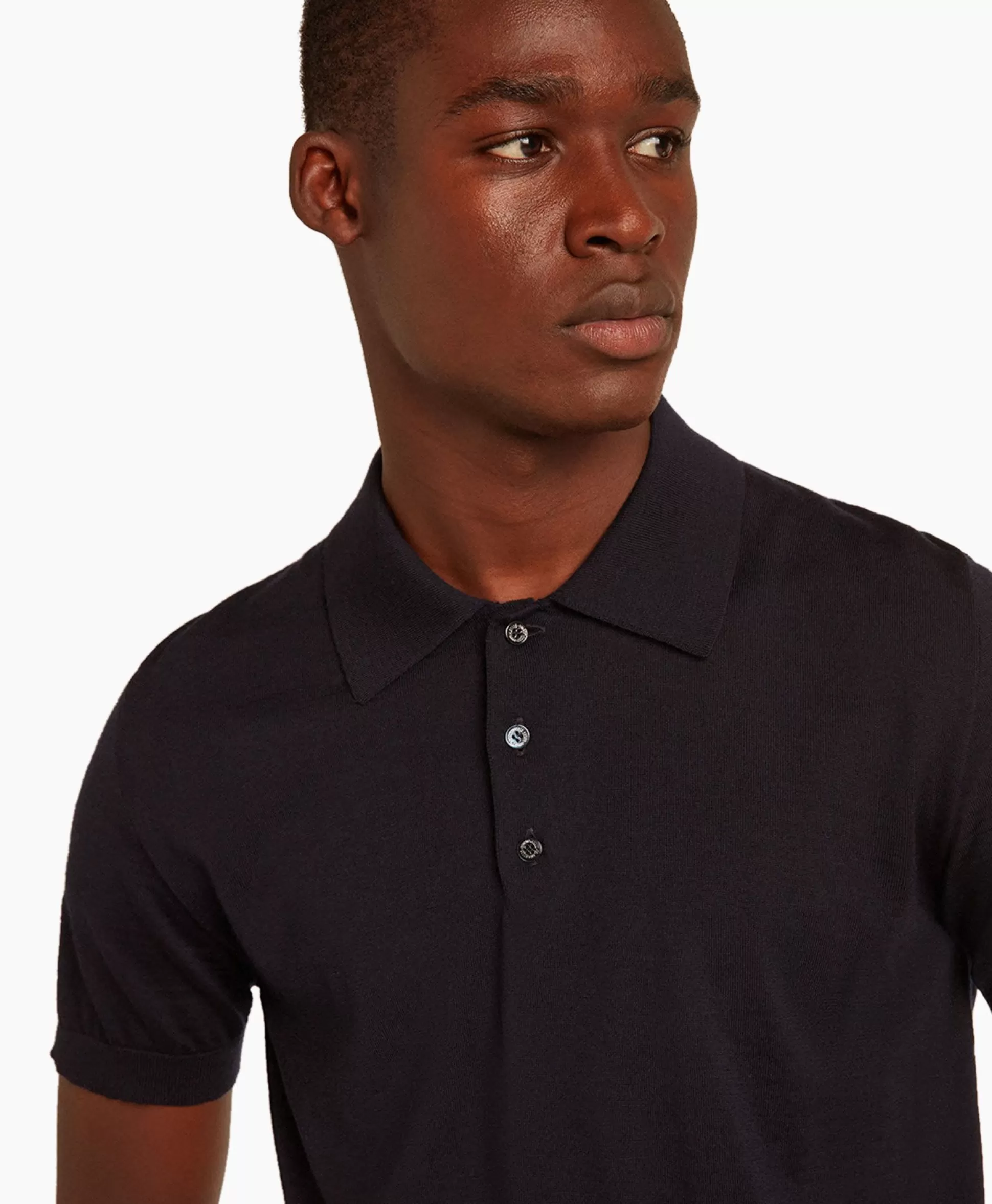 Outlet Polo Golden M's Knit Merino Wool Donker Blauw Heren Polo's