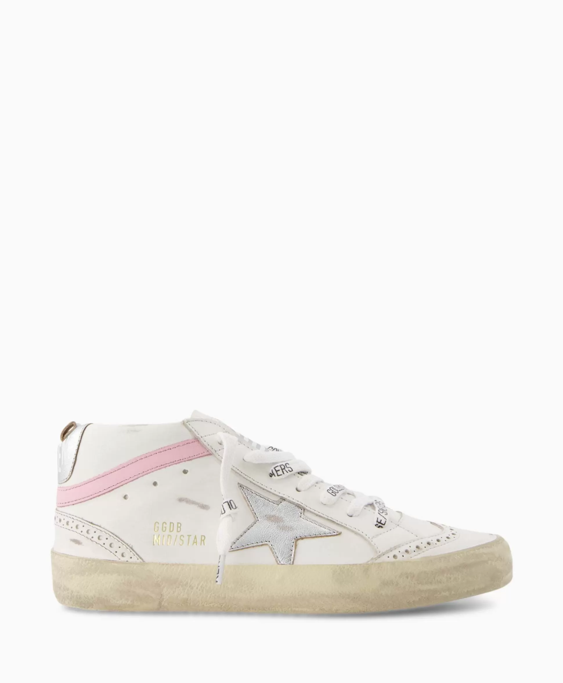 Fashion Sneaker Mid Star Leather Upper And Wave Wit Dames Sneakers