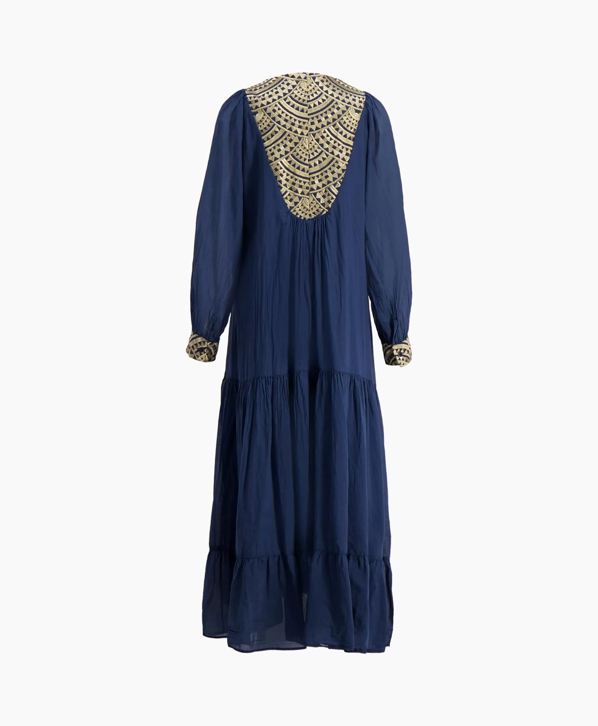 Cheap Maxi Jurk Long New All Over Cotton Donker Blauw Dames Jurken
