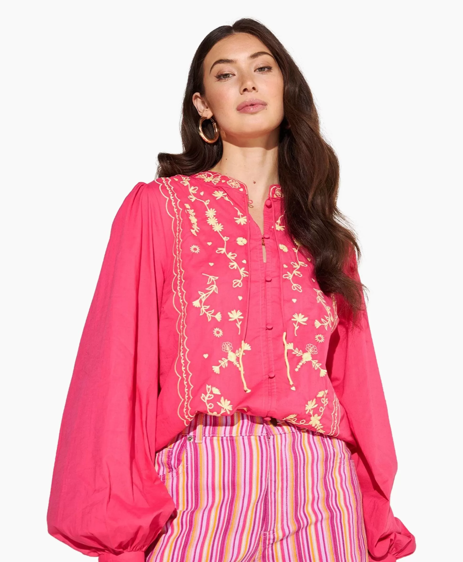 New Harper & Yve Blouse Hailey-Ls Roze Dames Blouses