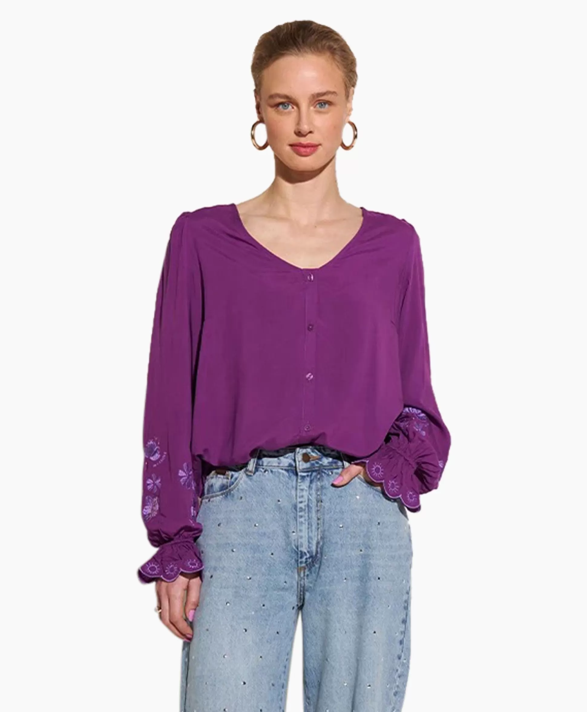 Outlet Harper & Yve Blouse Jamy-Ls Paars Dames Blouses