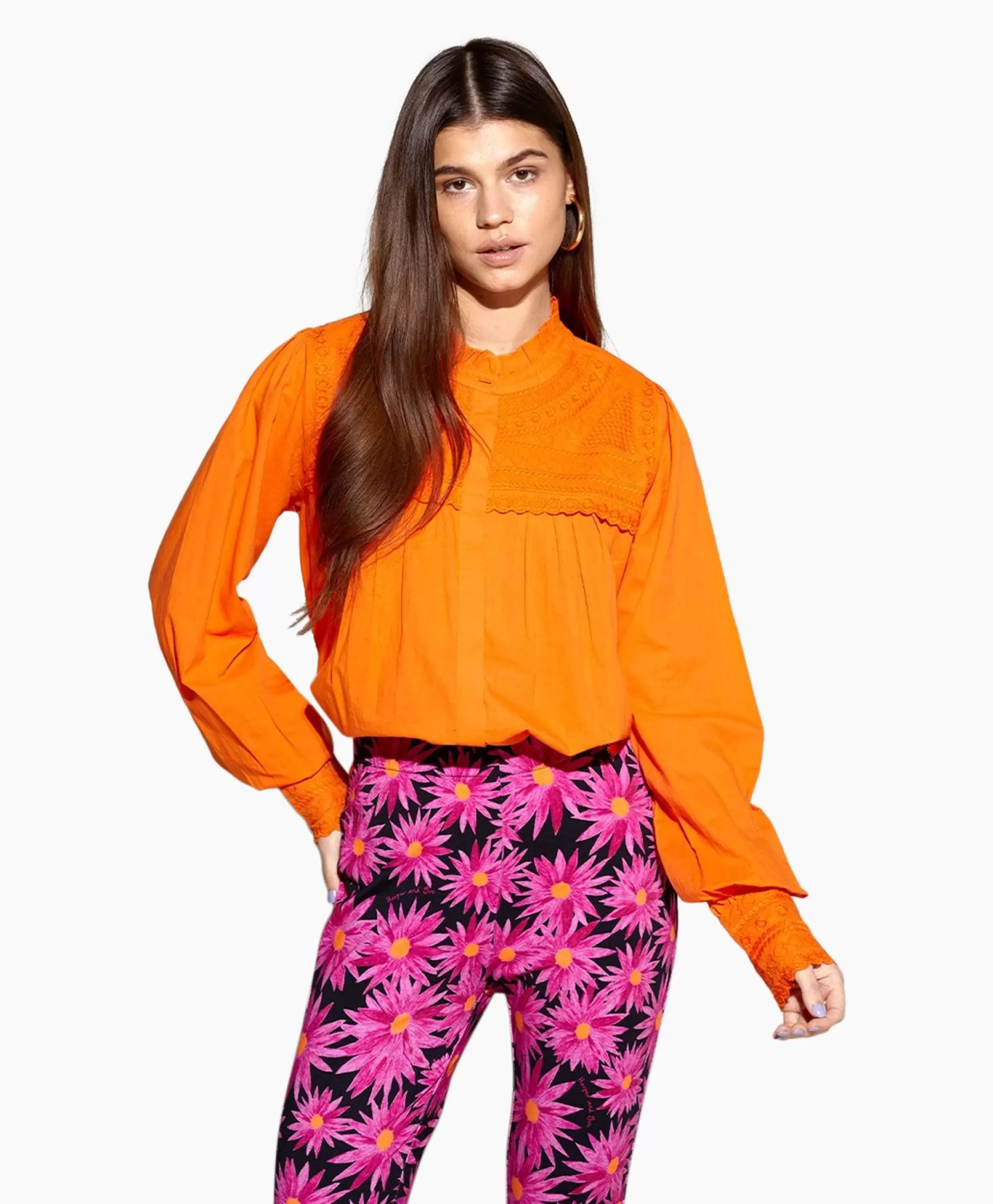 Clearance Harper & Yve Blouse Yasmin-Ls Oranje Dames Blouses