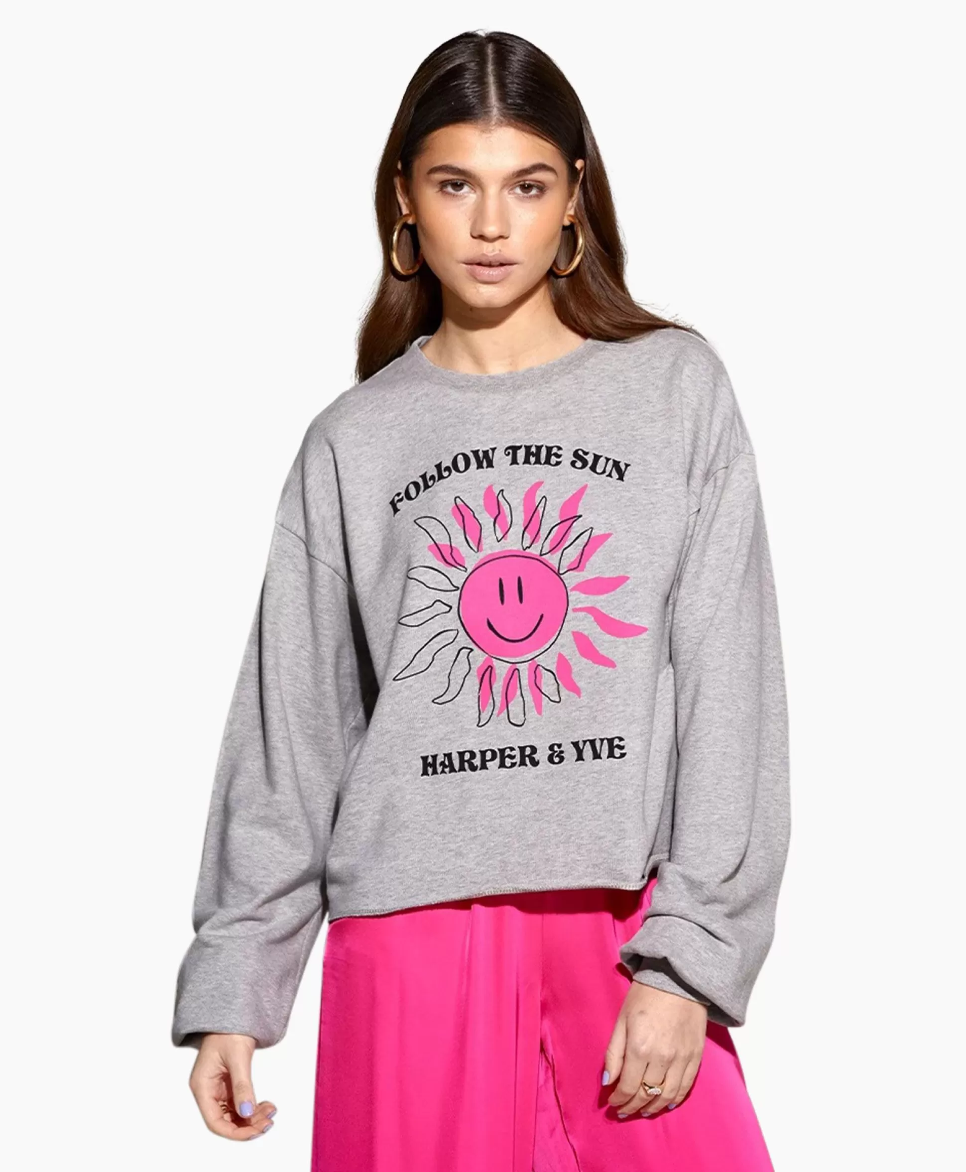 Sale Harper & Yve Pullover Smiley-Sw Grijs Dames Truien