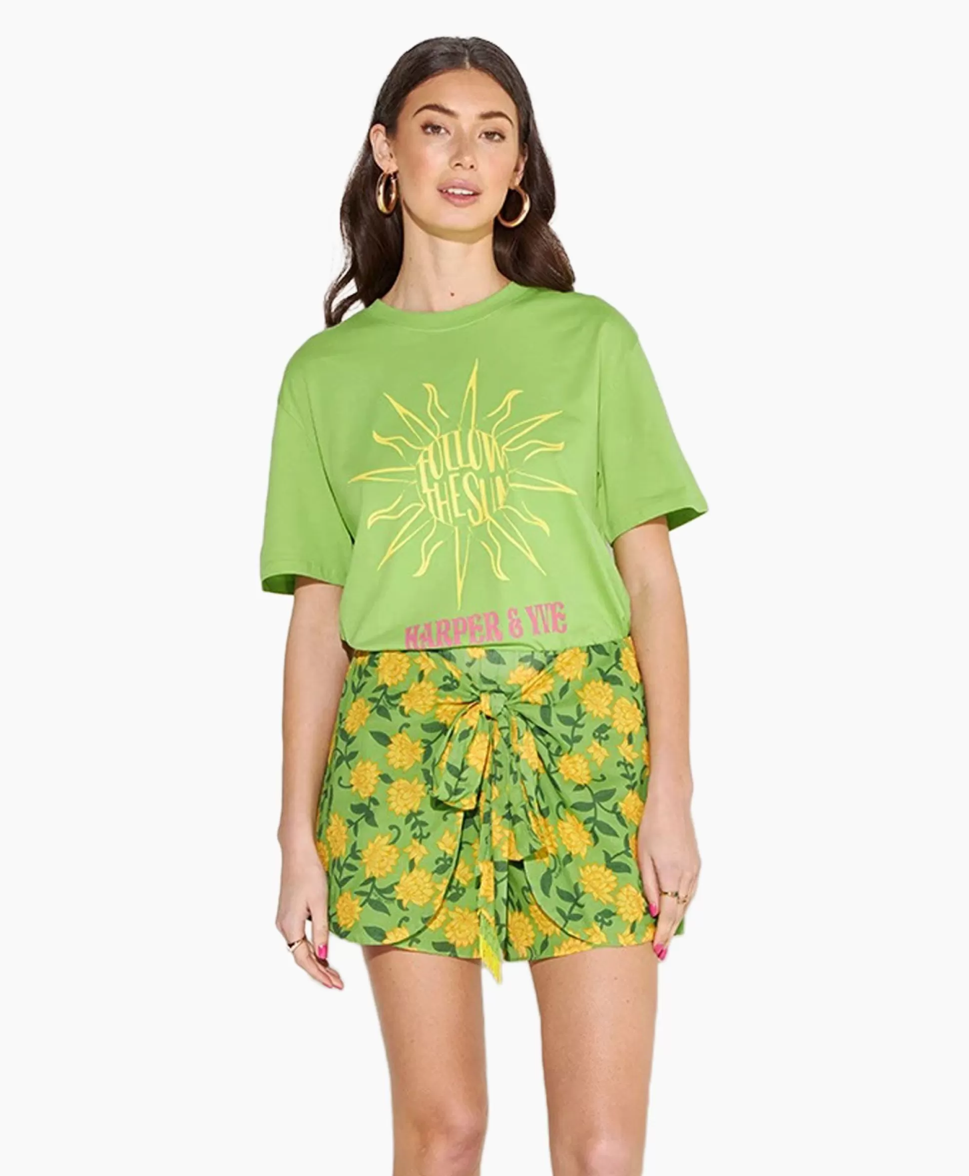 Online Harper & Yve T-Shirt Korte Mouw Followthesun-Ss Groen Dames T-Shirts & Tops