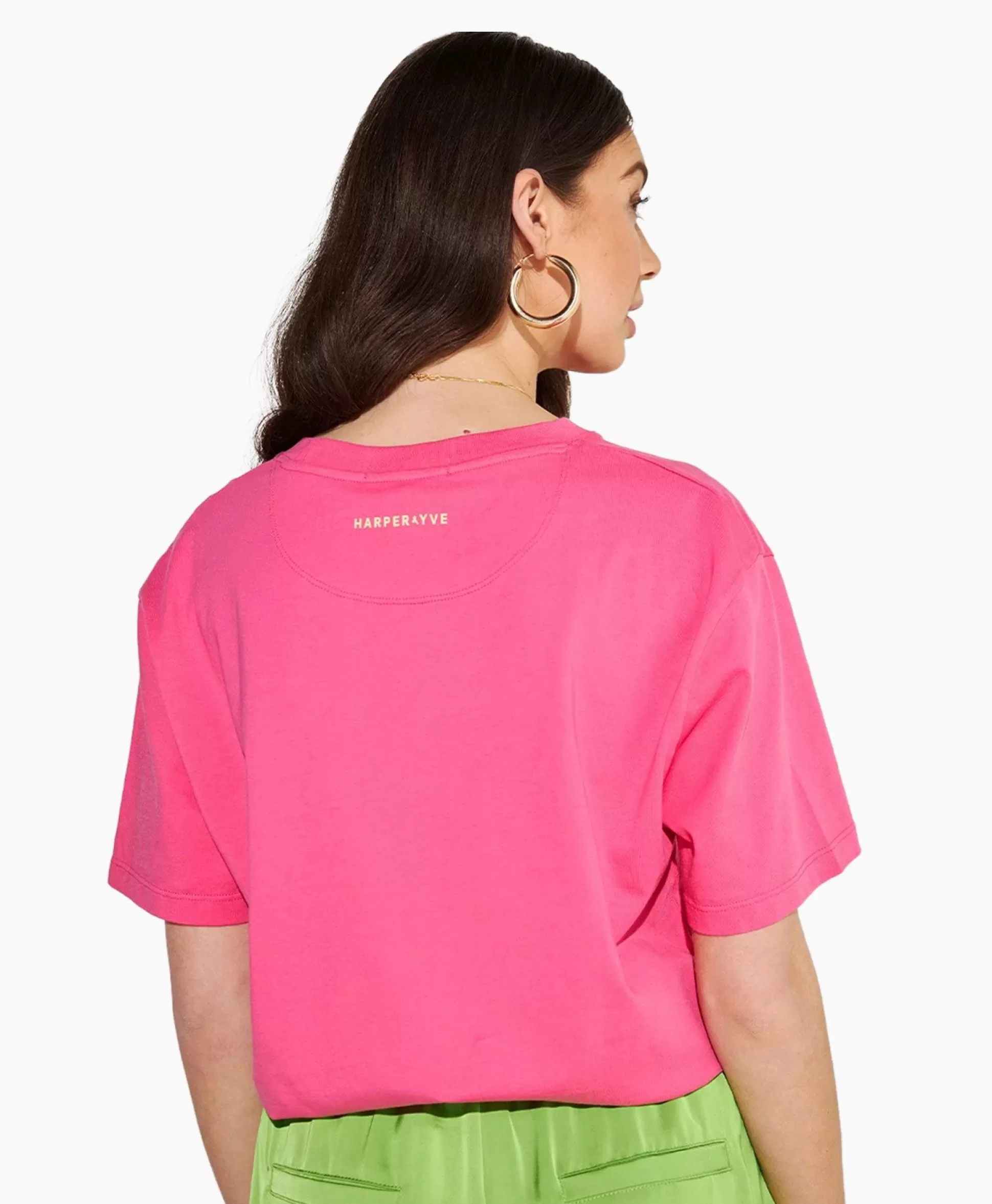 Flash Sale Harper & Yve T-Shirt Korte Mouw Tropical-Ss Roze Dames T-Shirts & Tops