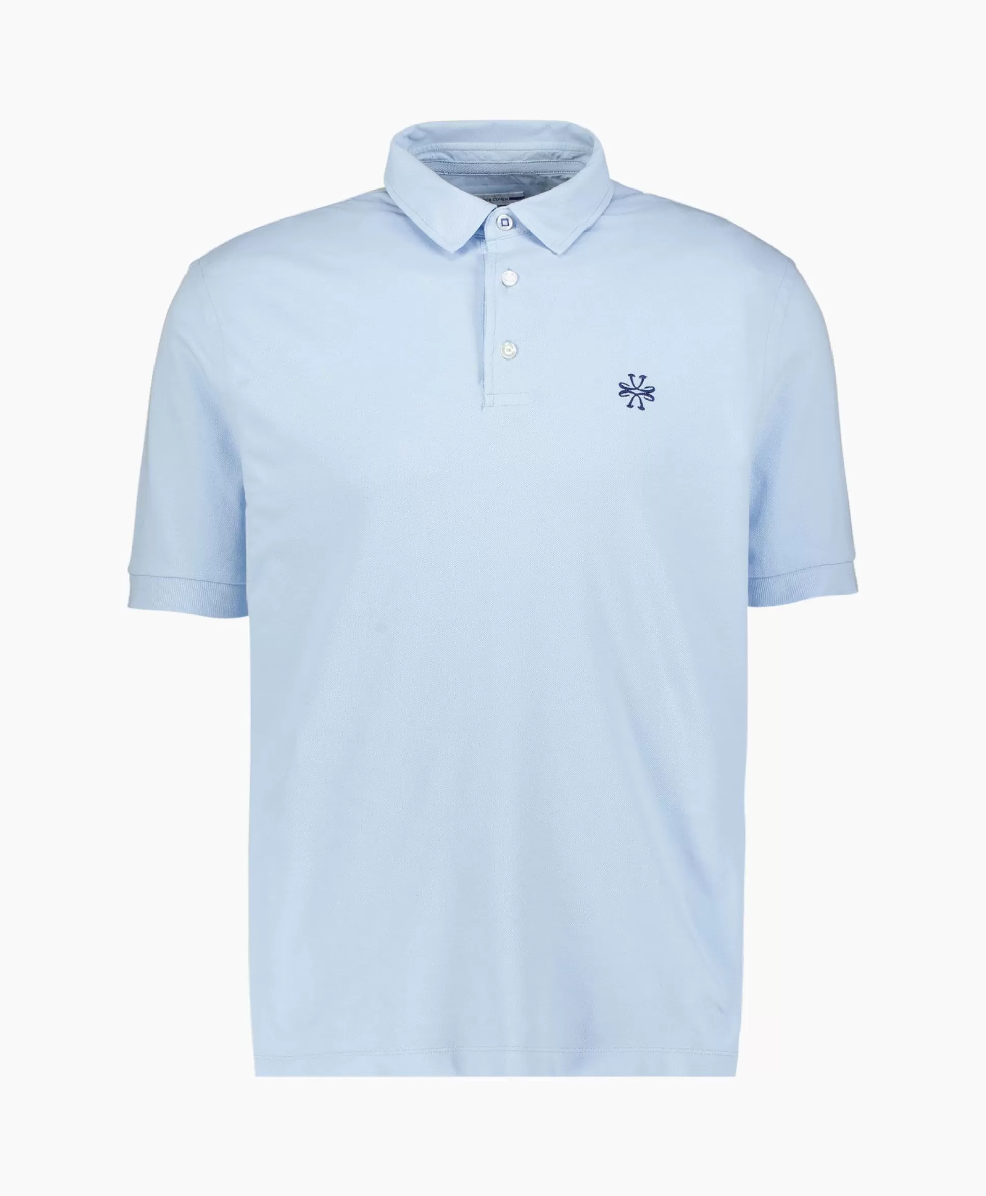 Store Polo M/C Dettagli Con Popeline Licht Blauw Heren Polo's