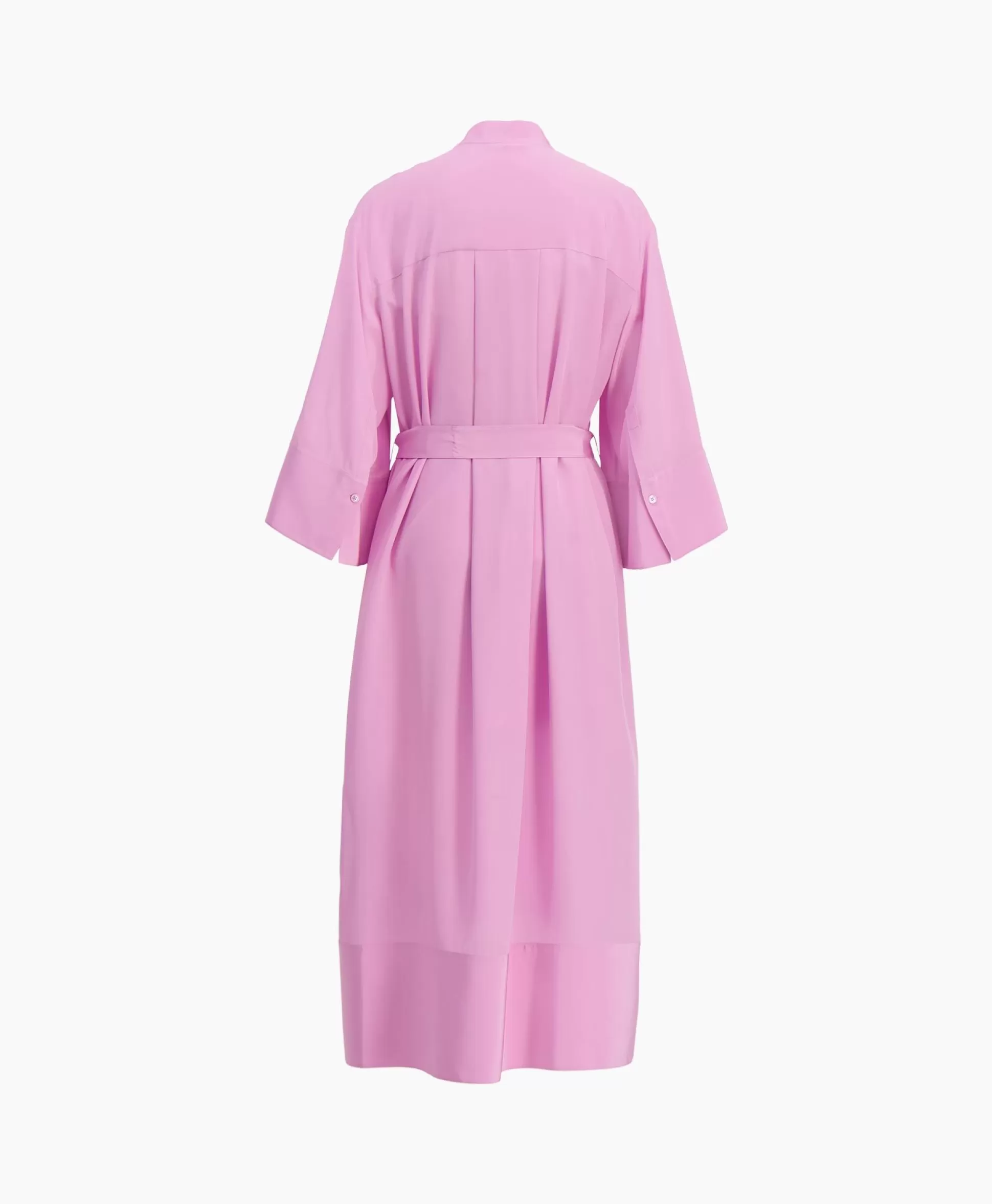 Clearance Midi Jurk Darius Crepe De Soie Pink Dames Jurken