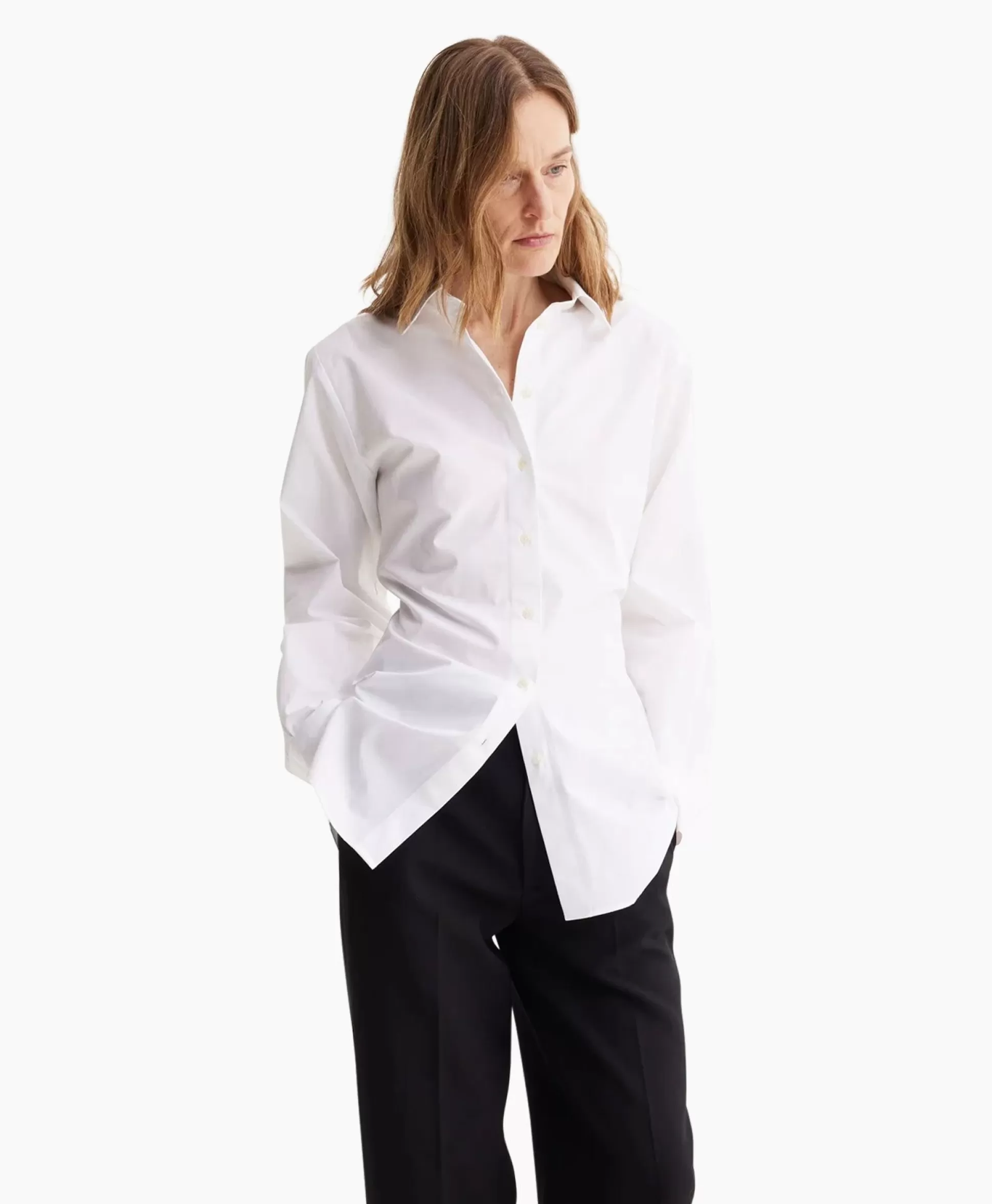 Fashion Blouse Shaped Poplin Wit Dames Blouses