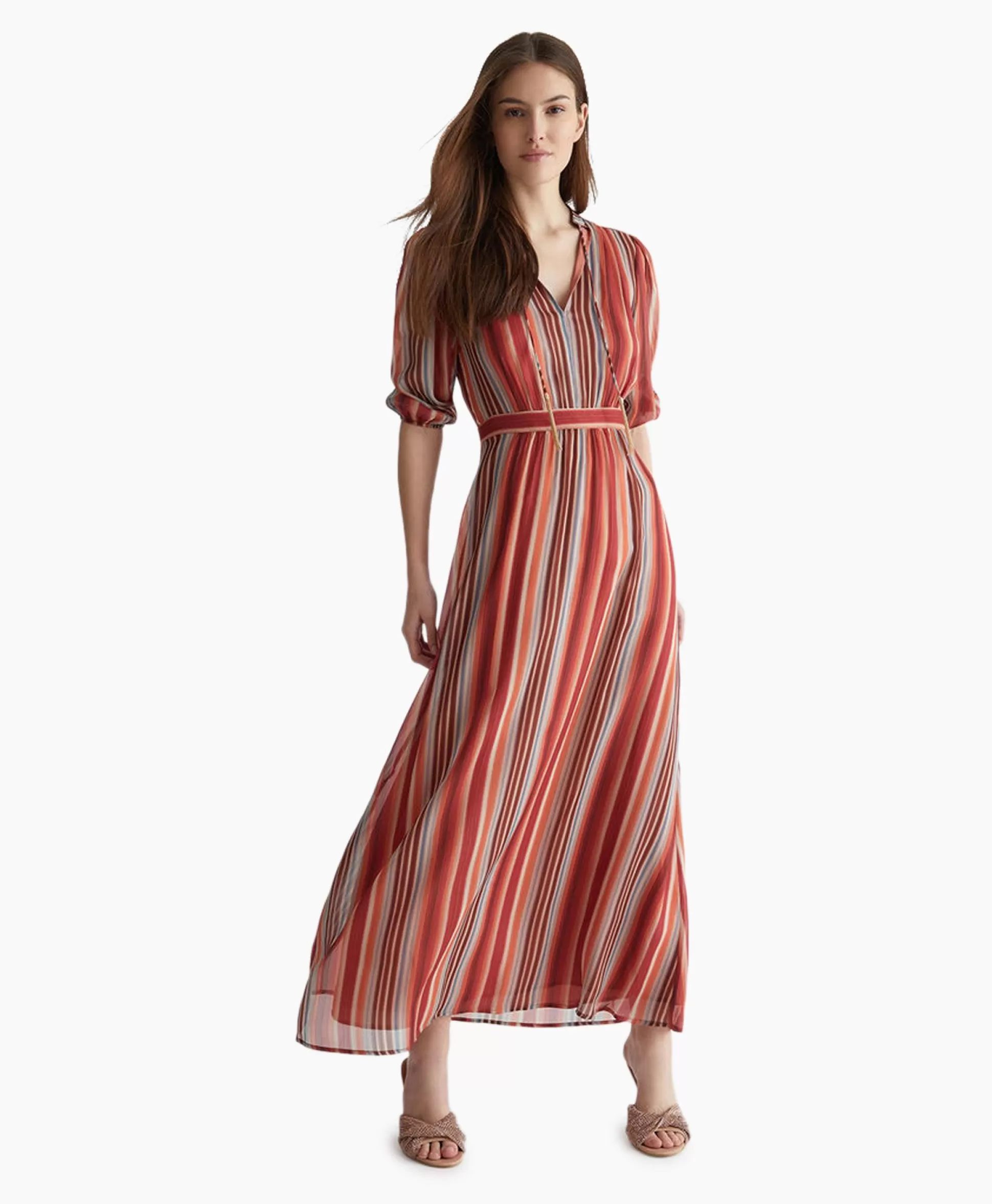 Best Maxi Jurk Abito C/Accessorio Nappina Rose Dames Jurken