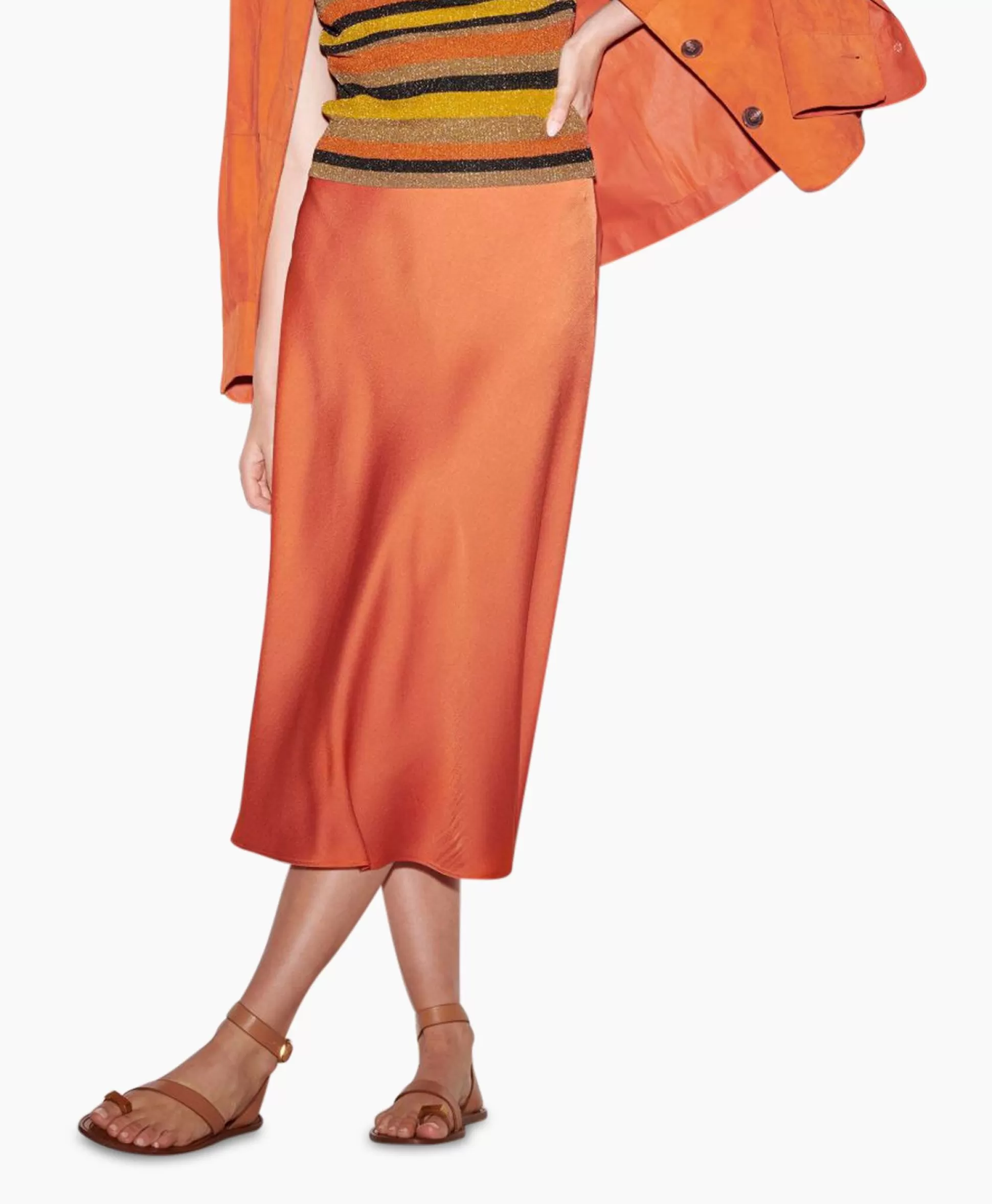 Clearance Maxi Rok 598235/3618-0 Oranje Dames Rokken