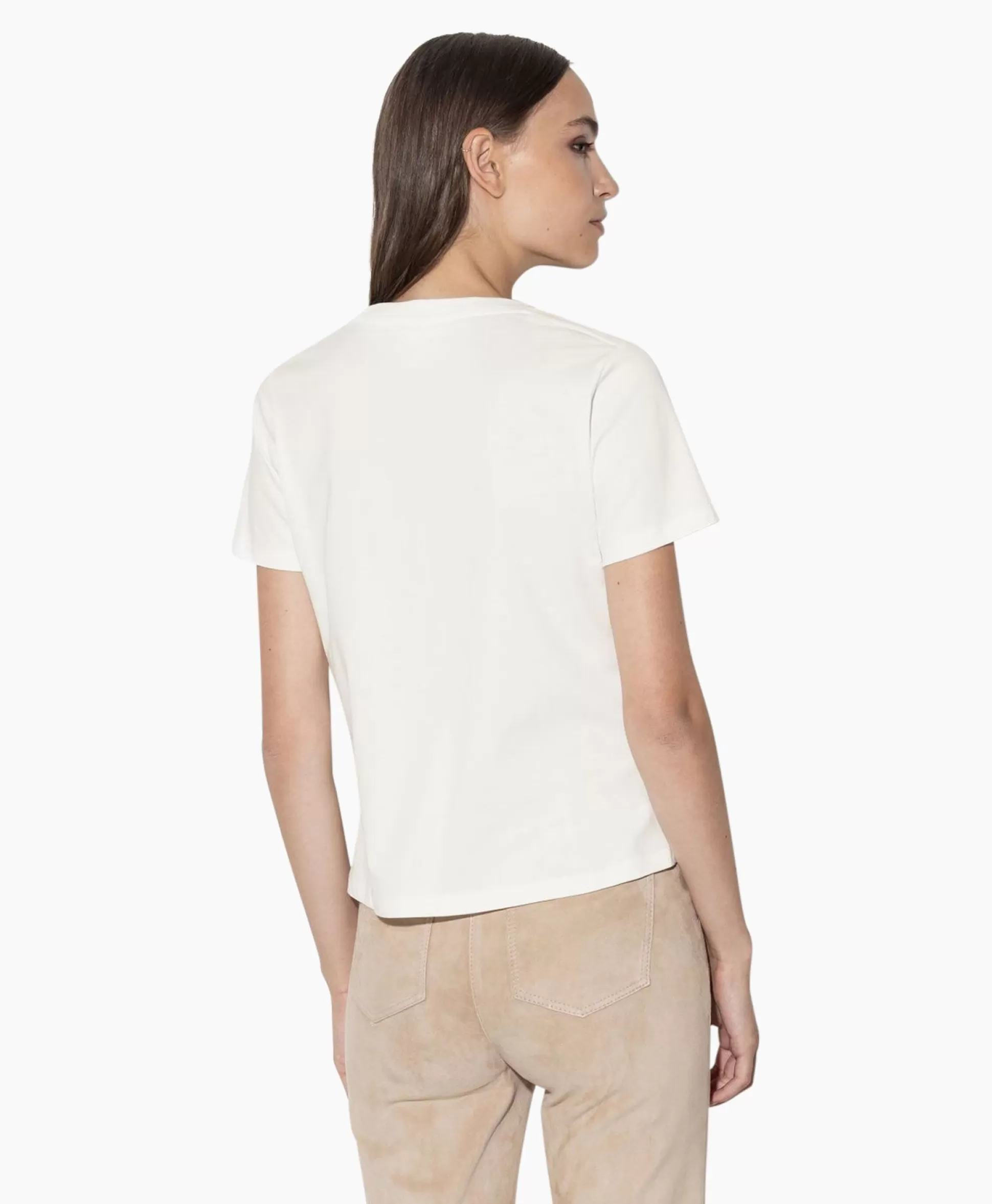 Shop T-Shirt Korte Mouw 398113/7799-0 Off White Dames T-Shirts & Tops