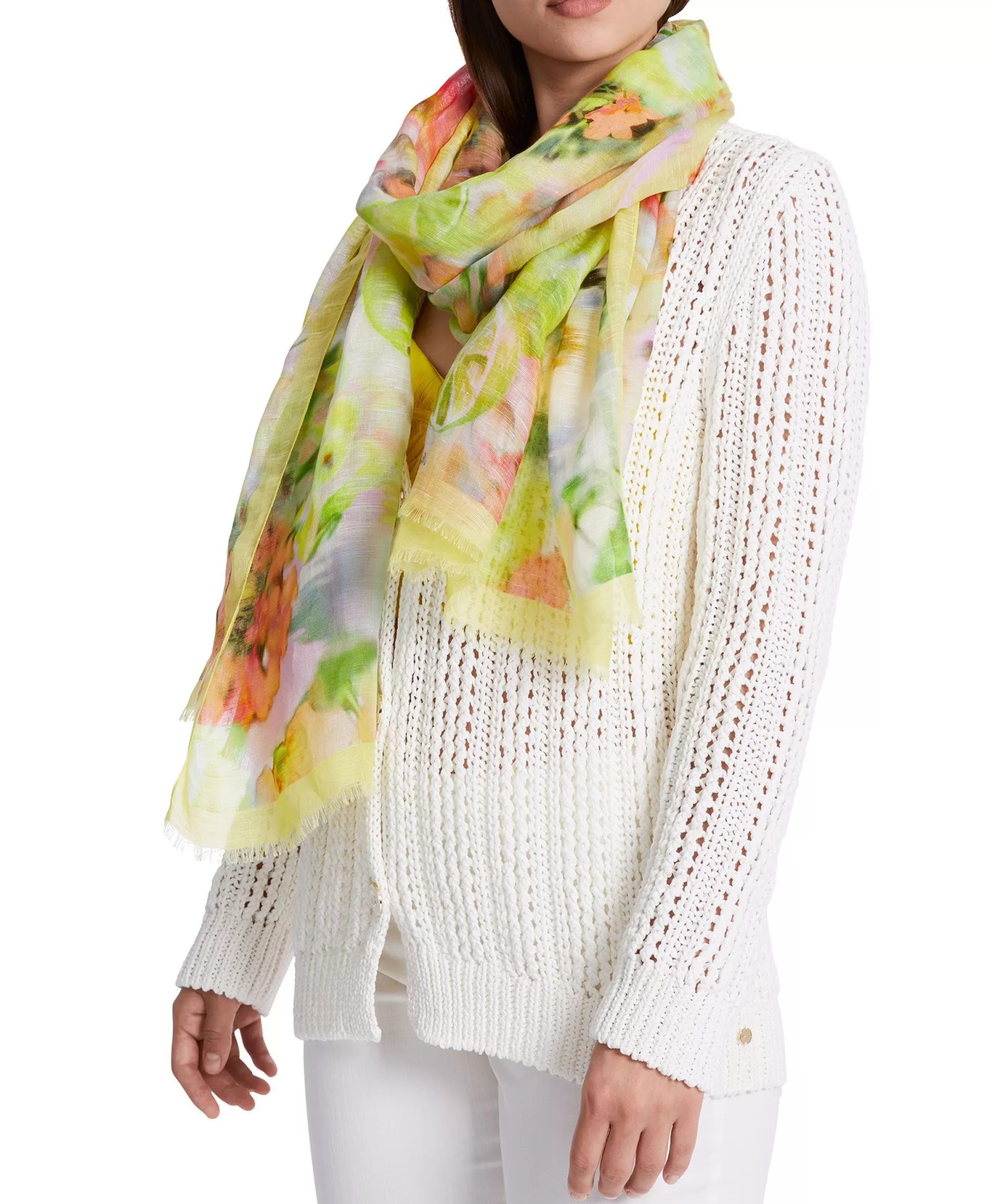 Discount Shawl Wc B4.07 Z23 Midden Geel Dames Sjaals