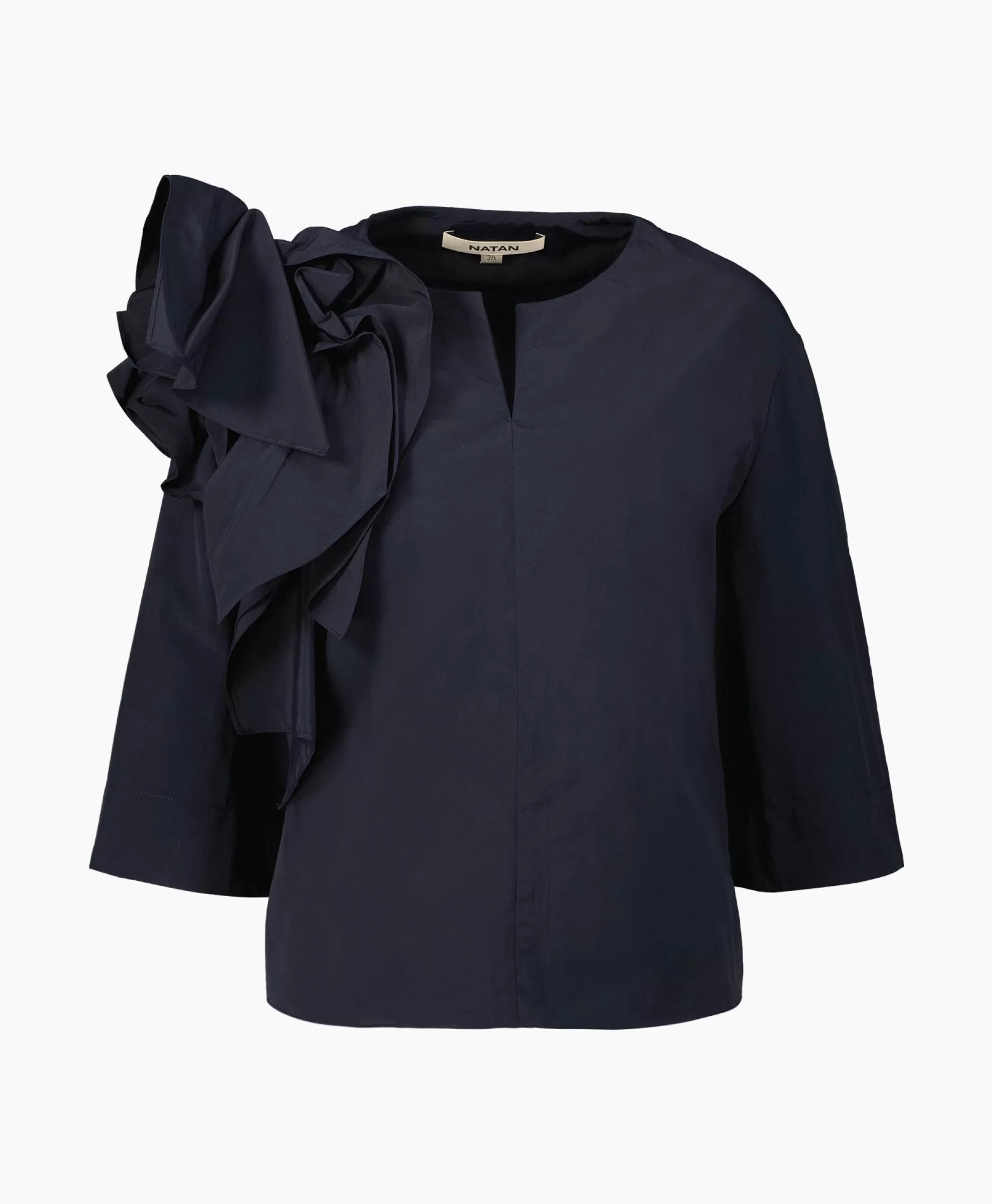 Hot Blouse Ange-Jztkn02 Donker Blauw Dames Blouses