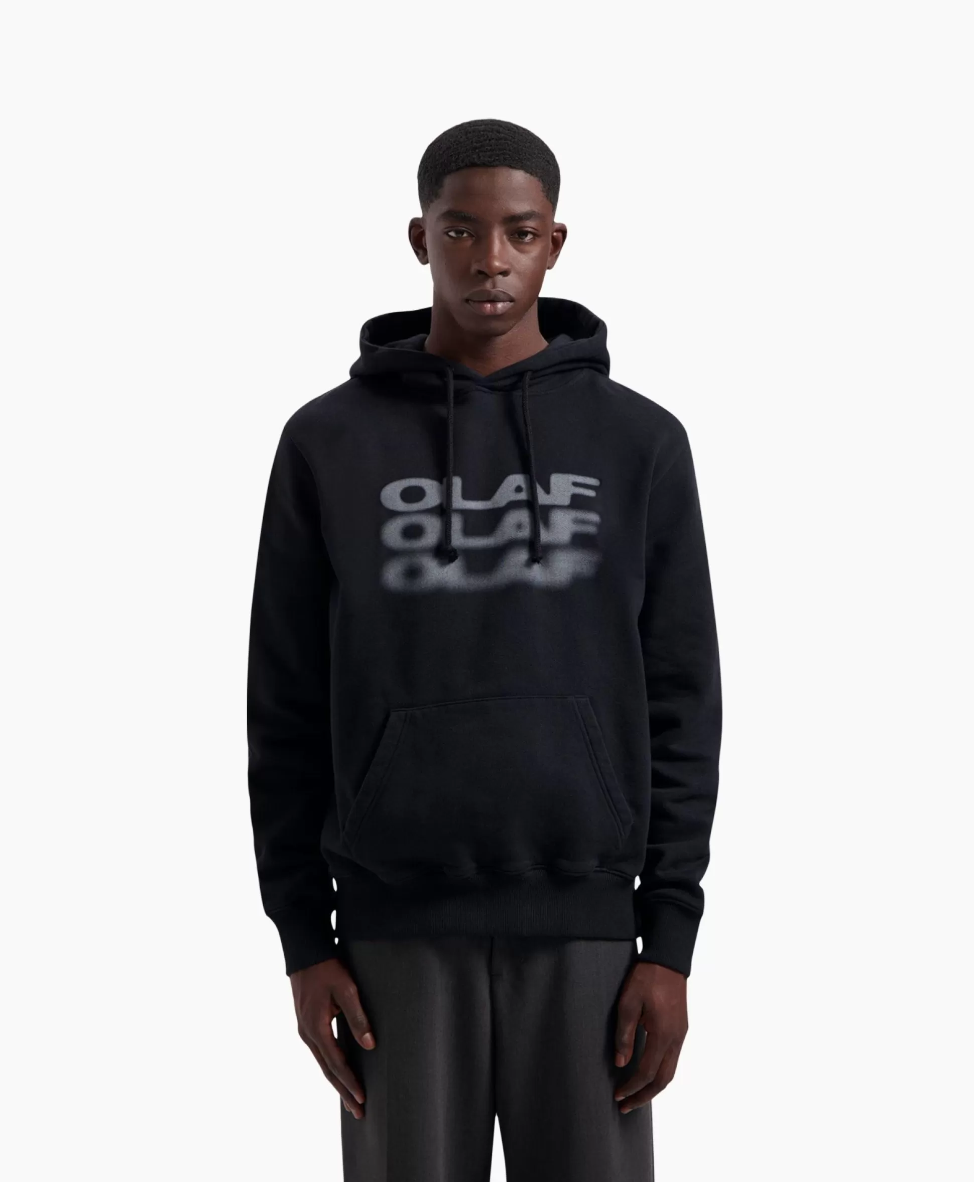 Cheap Hoodie Blur Logo Zwart Heren Truien