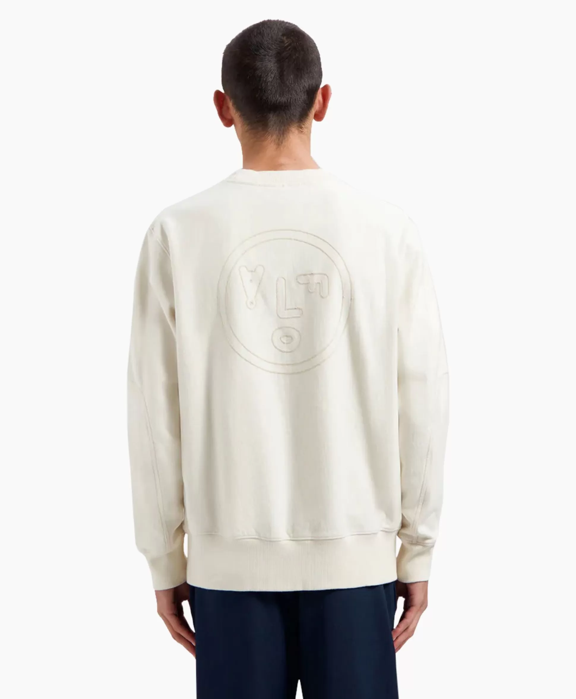 Fashion Pullover Face Chainstitch Off White Heren Truien