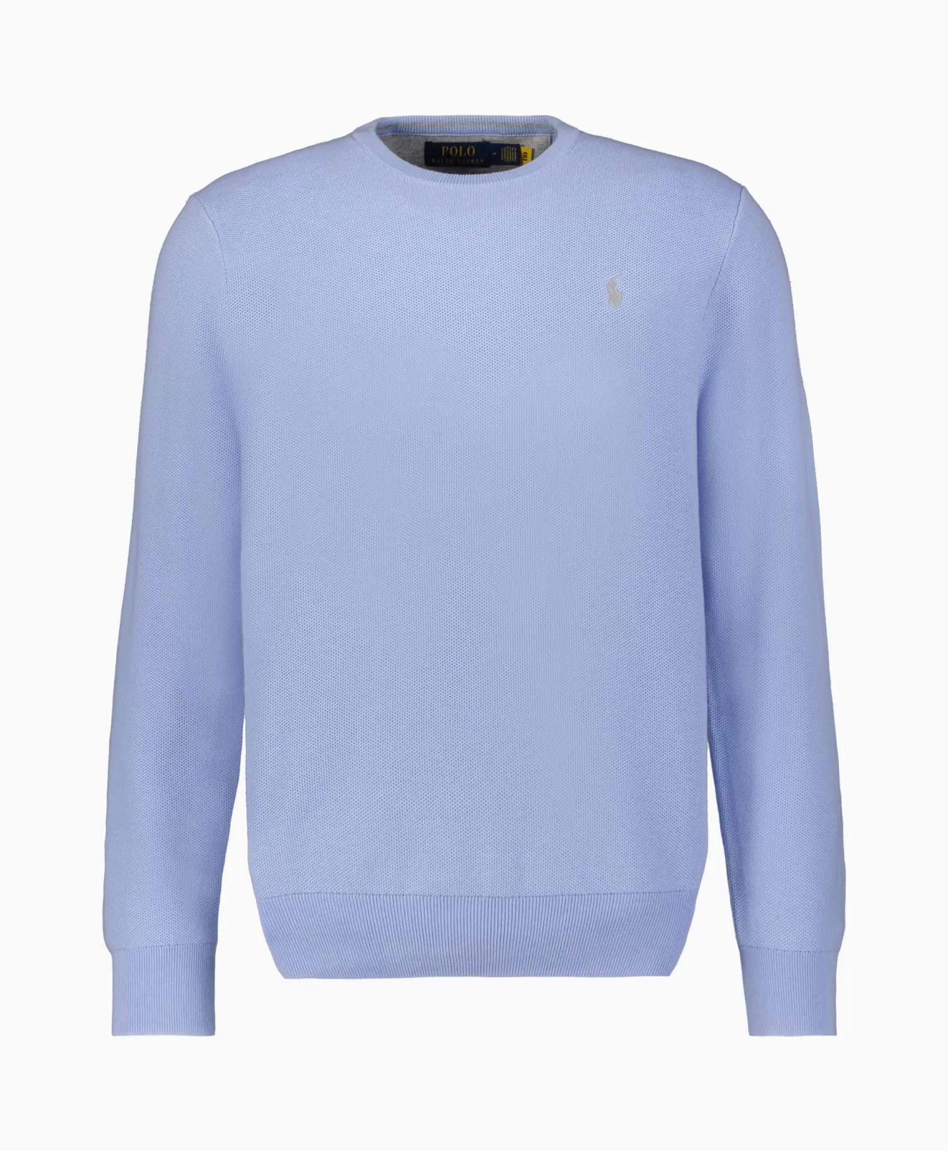 Outlet Pullover Cotton Long Sleeve Licht Blauw Heren Truien