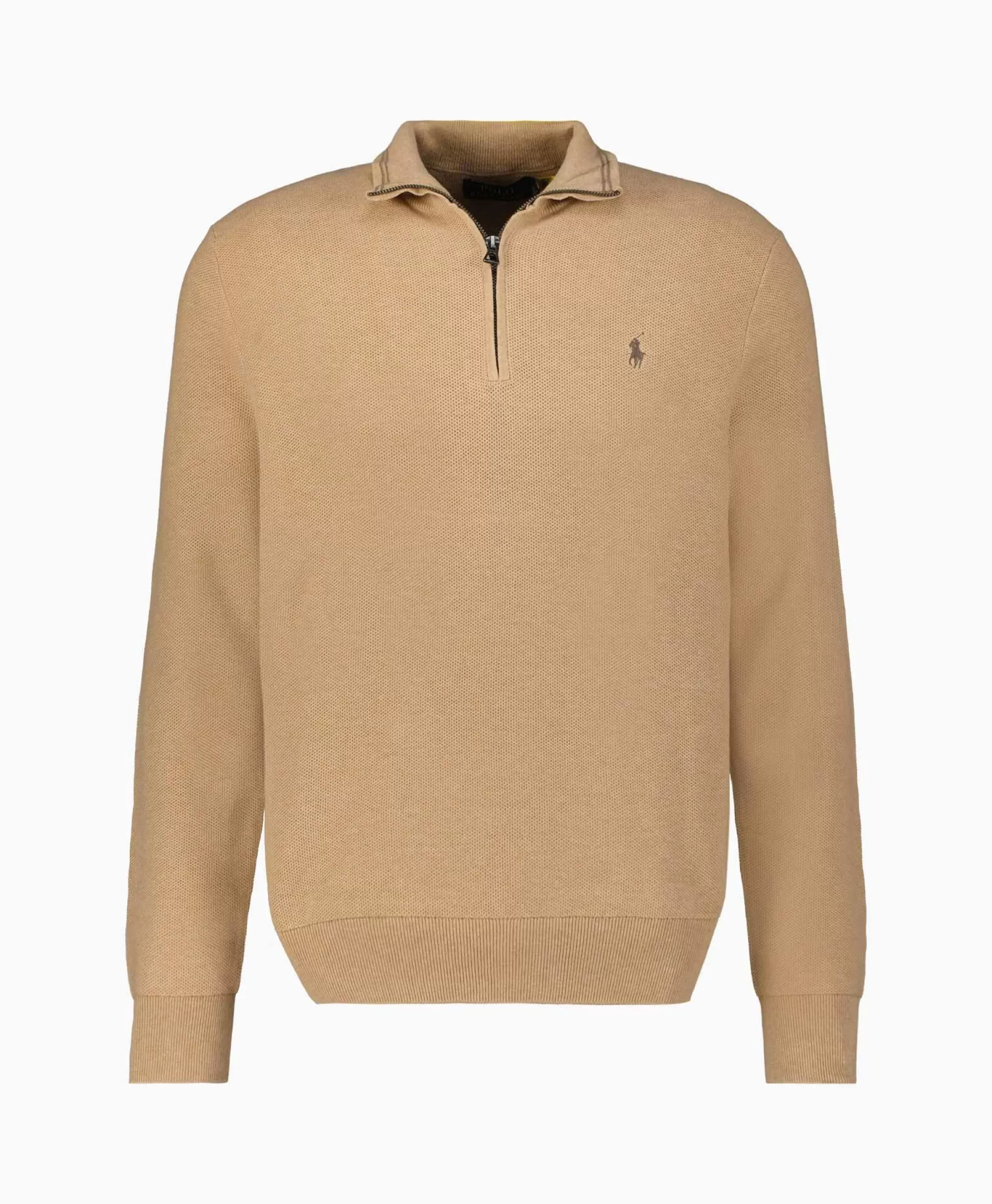 Online Pullover Quarterzip Cotton Beige Heren Truien