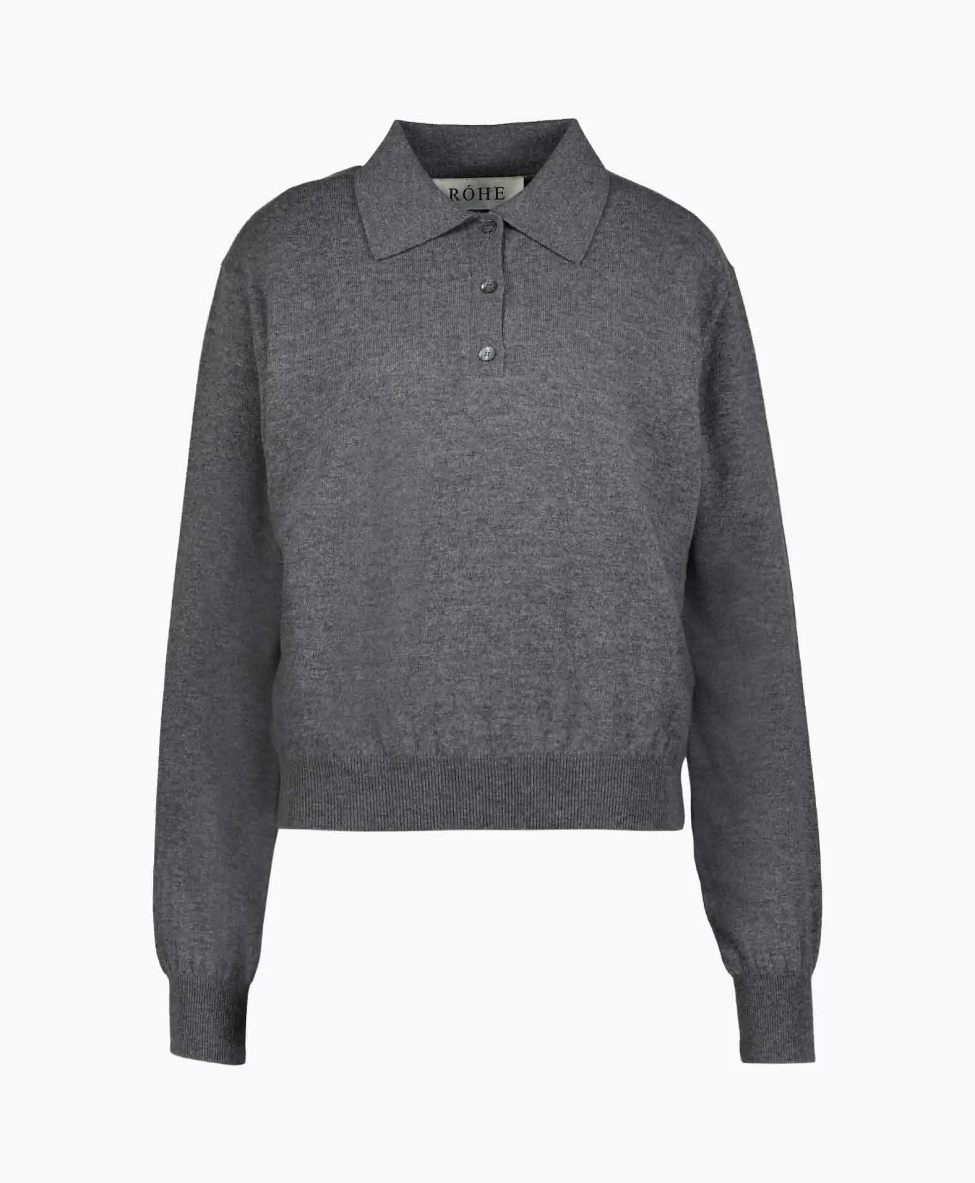 Discount Rohe Pullover Wool Cashmere Polo Grijs Dames Truien