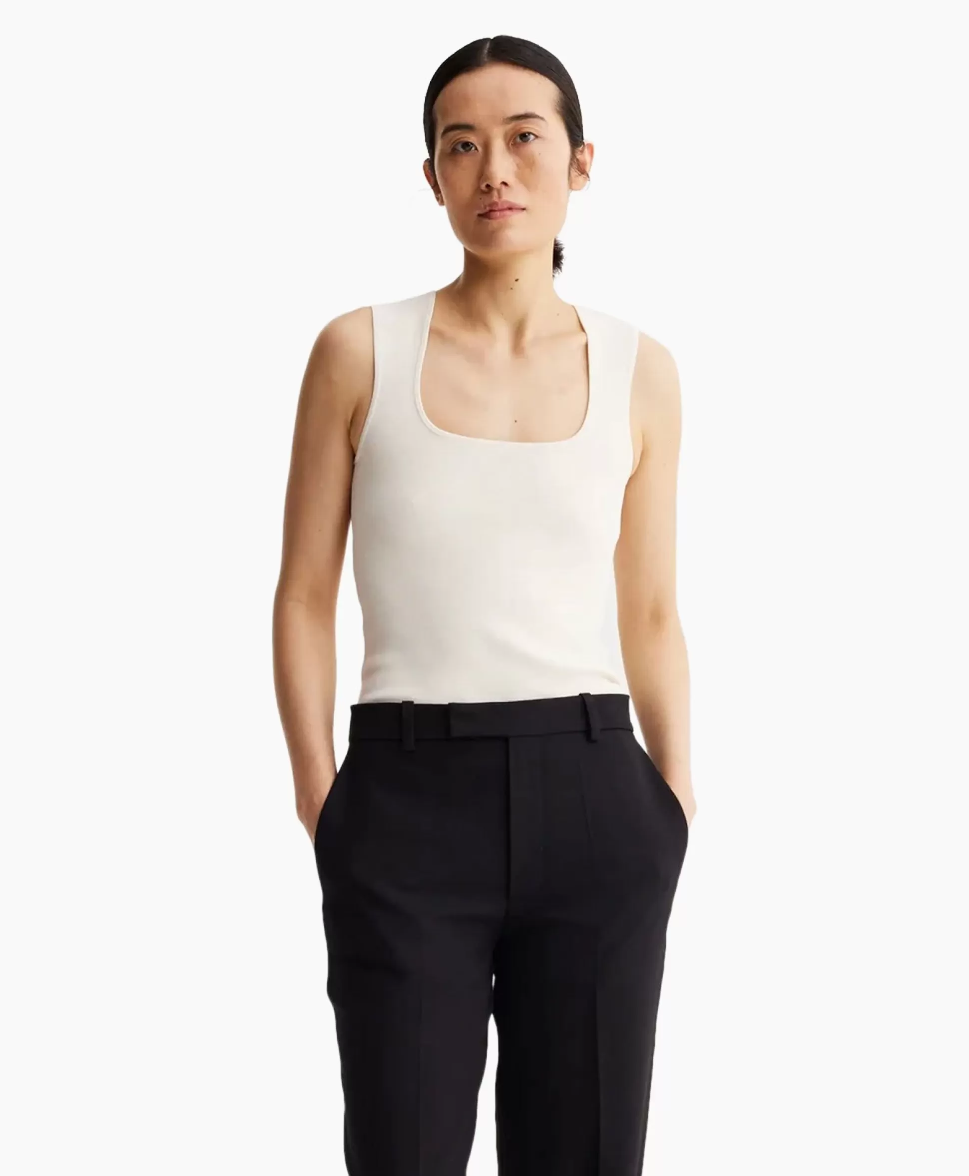 Shop Rohe Top Bustier Shaped Knitted Off White Dames T-Shirts & Tops