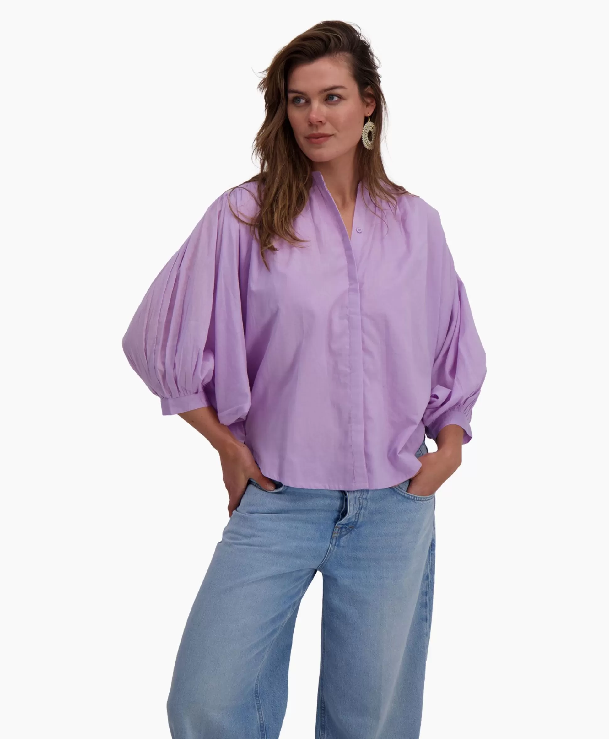 Discount Blouse Balloon Lila Dames Blouses