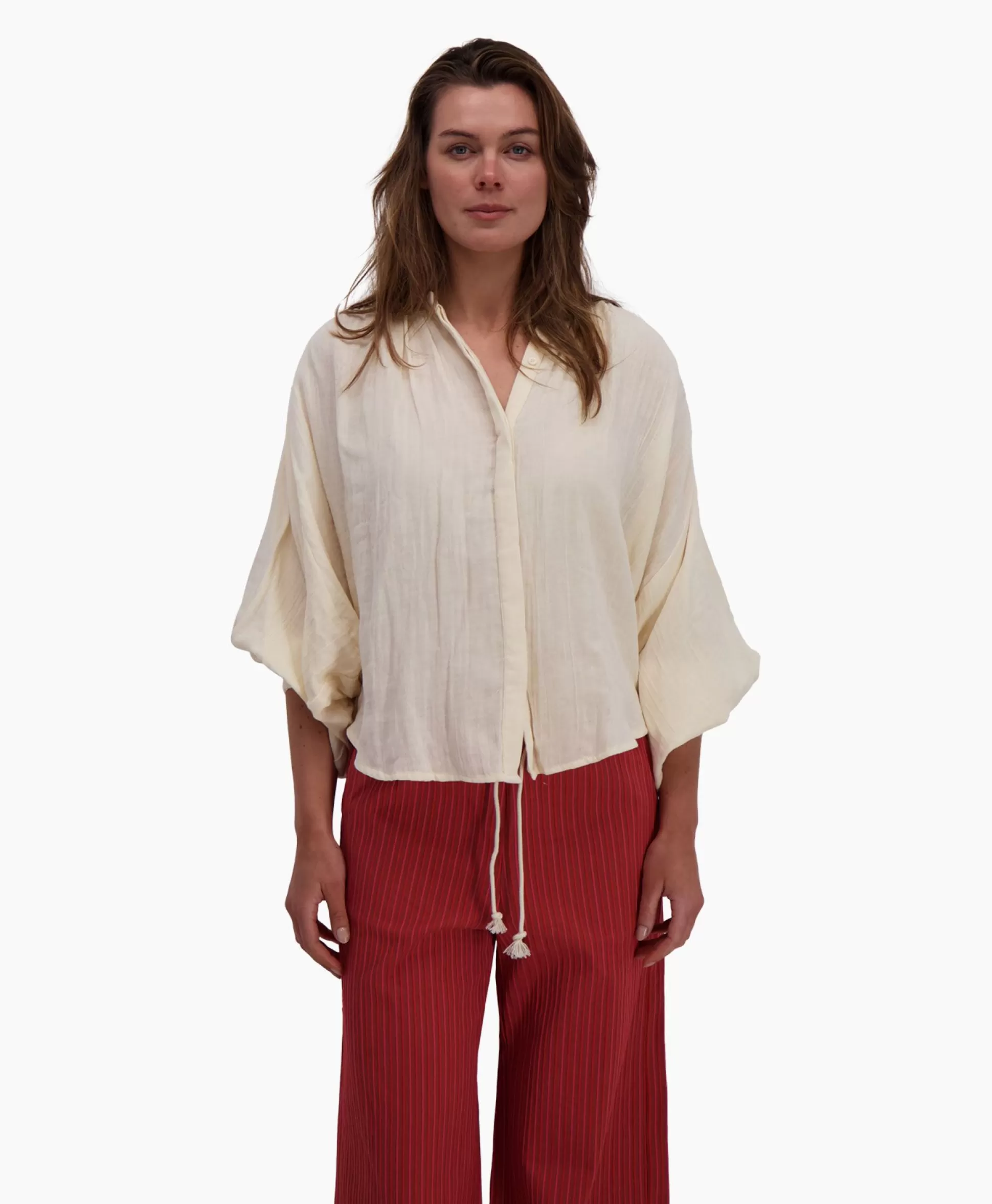 Discount Blouse Balloon Resort Beige Dames Blouses