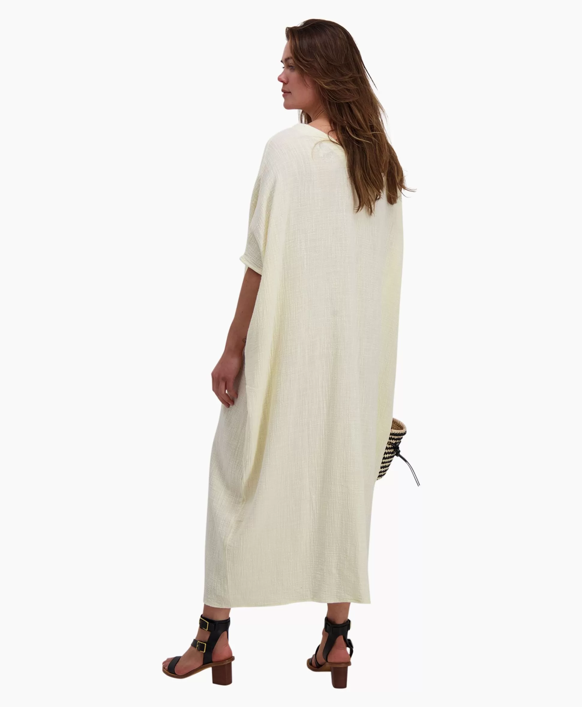 Discount Maxi Jurk Monoi Bamboo Licht Geel Dames Jurken