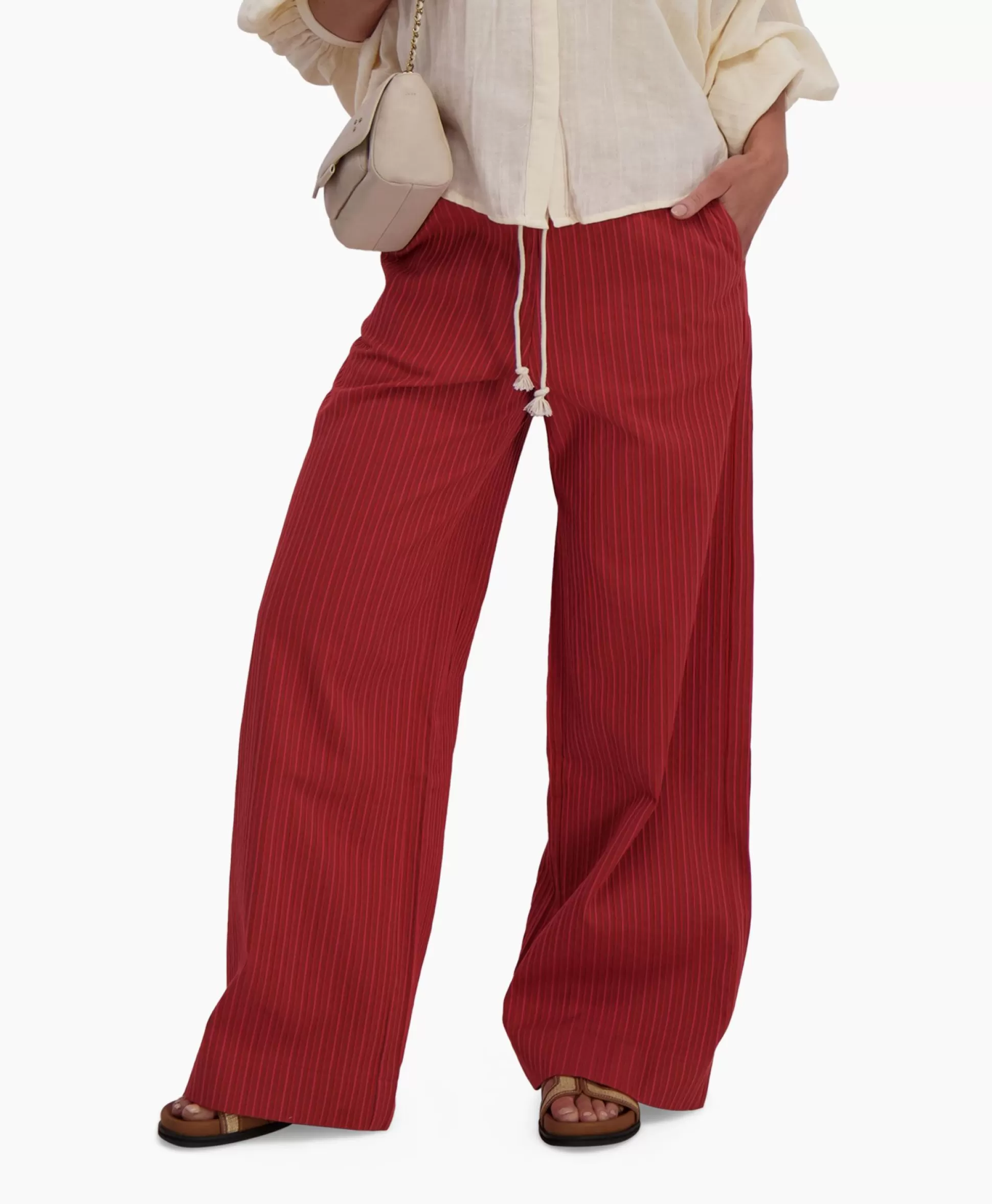 Discount Pantalon Riley Woven Donker Rood Dames Broeken