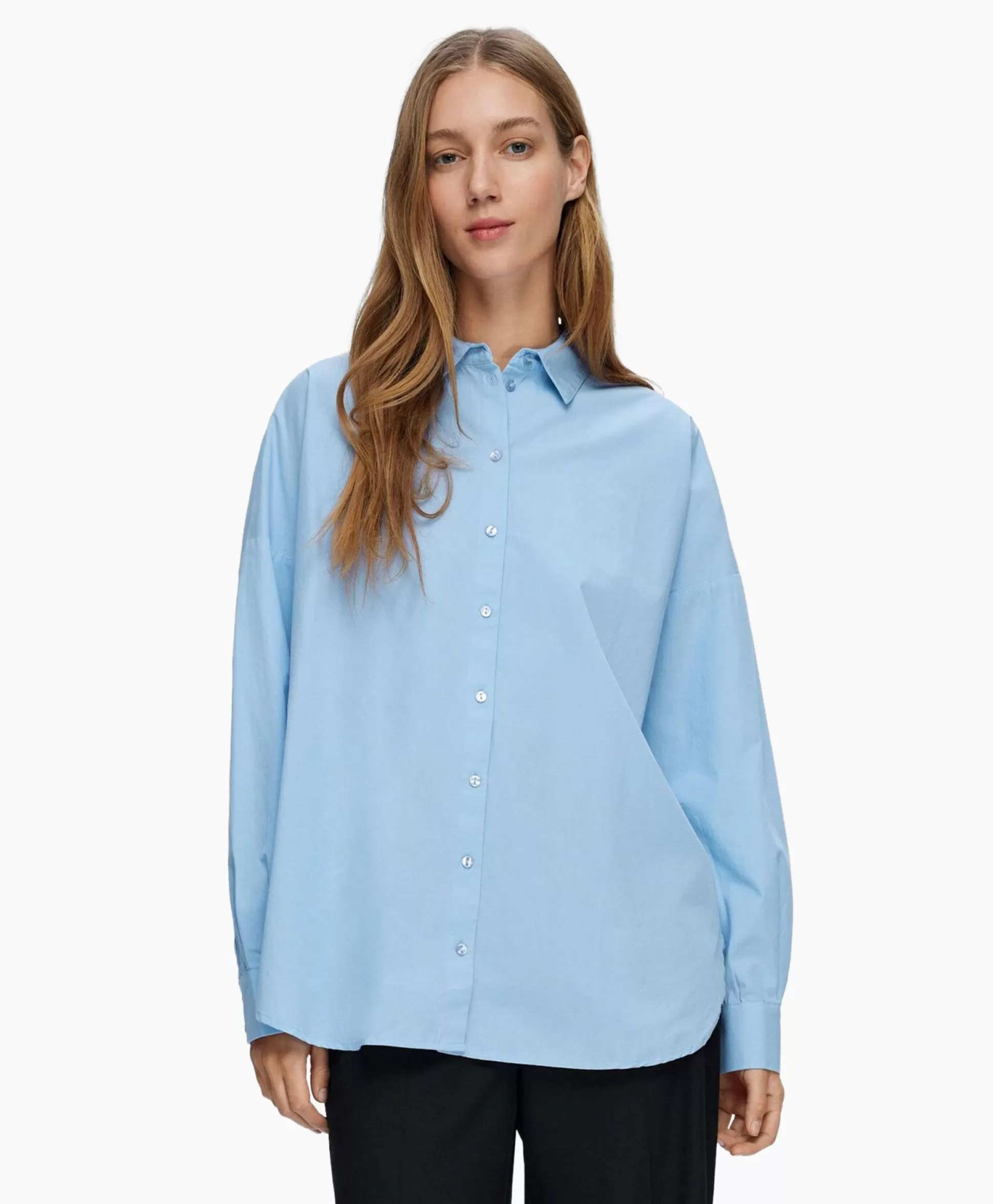 Flash Sale Blouse Dina-Sanni Ls Shirt Noos Blauw Dames Blouses