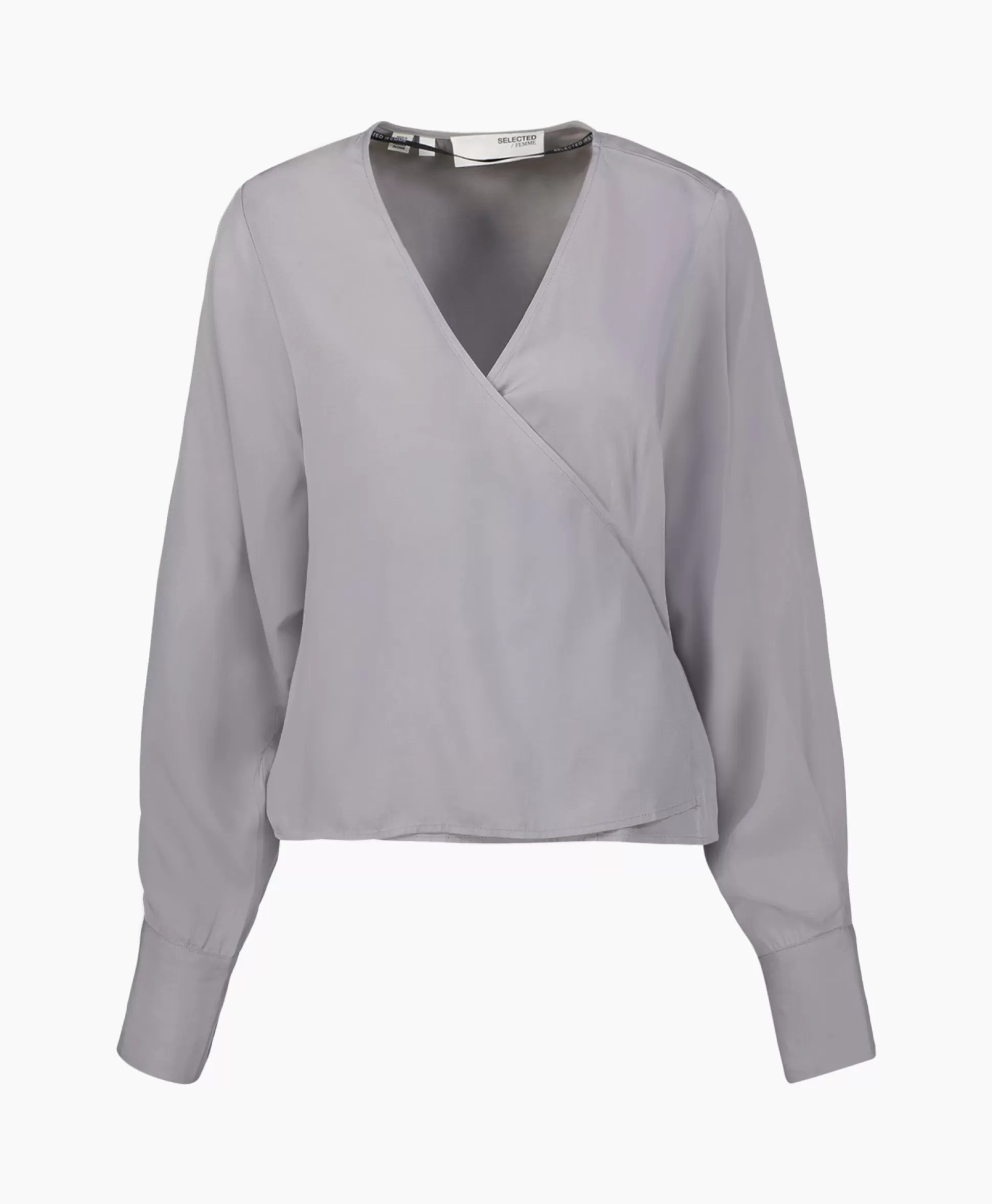 Best Blouse Jolie Ls Wrap Top Ex Grijs Dames T-Shirts & Tops