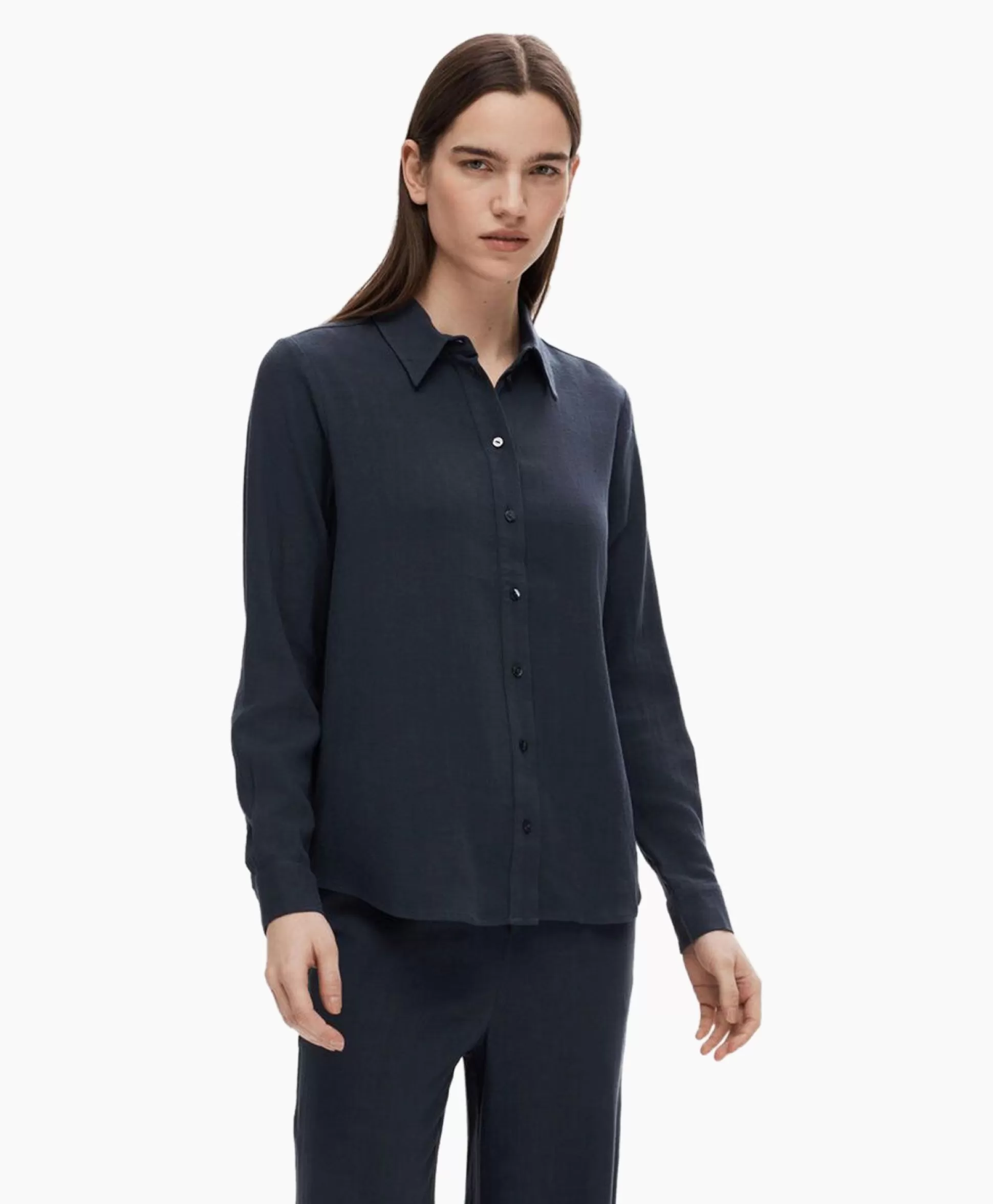 Best Sale Blouse Viva Ls Shirt Noos Donker Blauw Dames Blouses