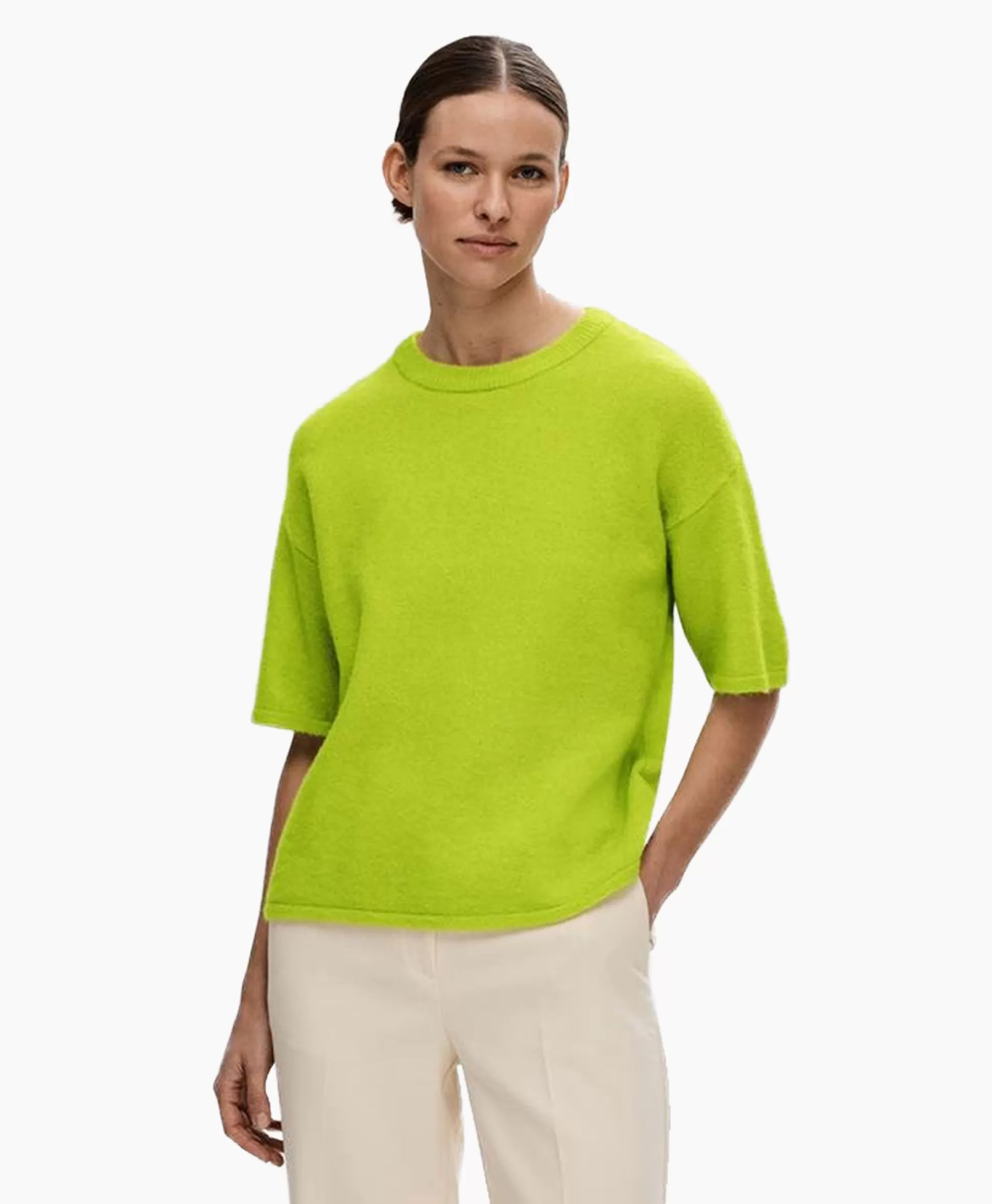 Flash Sale Pullover Maline-Liliana 2/4 Knit O-Neck N Groen Dames Truien