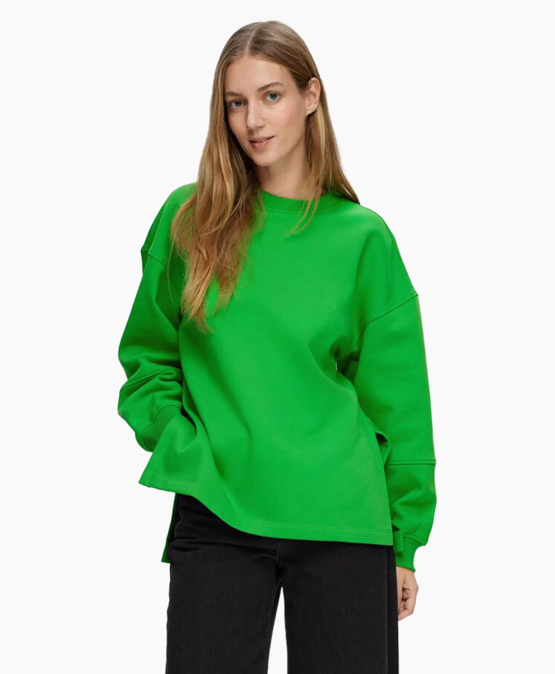 Fashion Pullover Yrsa Ls Crew Neck Sweat Groen Dames Truien