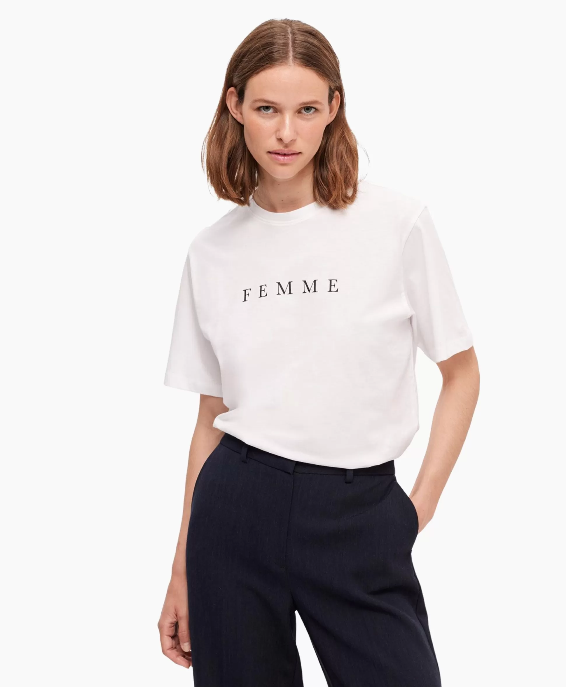 Clearance T-Shirt Korte Mouw Vilja Ss Printed Tee W Noos Wit Dames T-Shirts & Tops