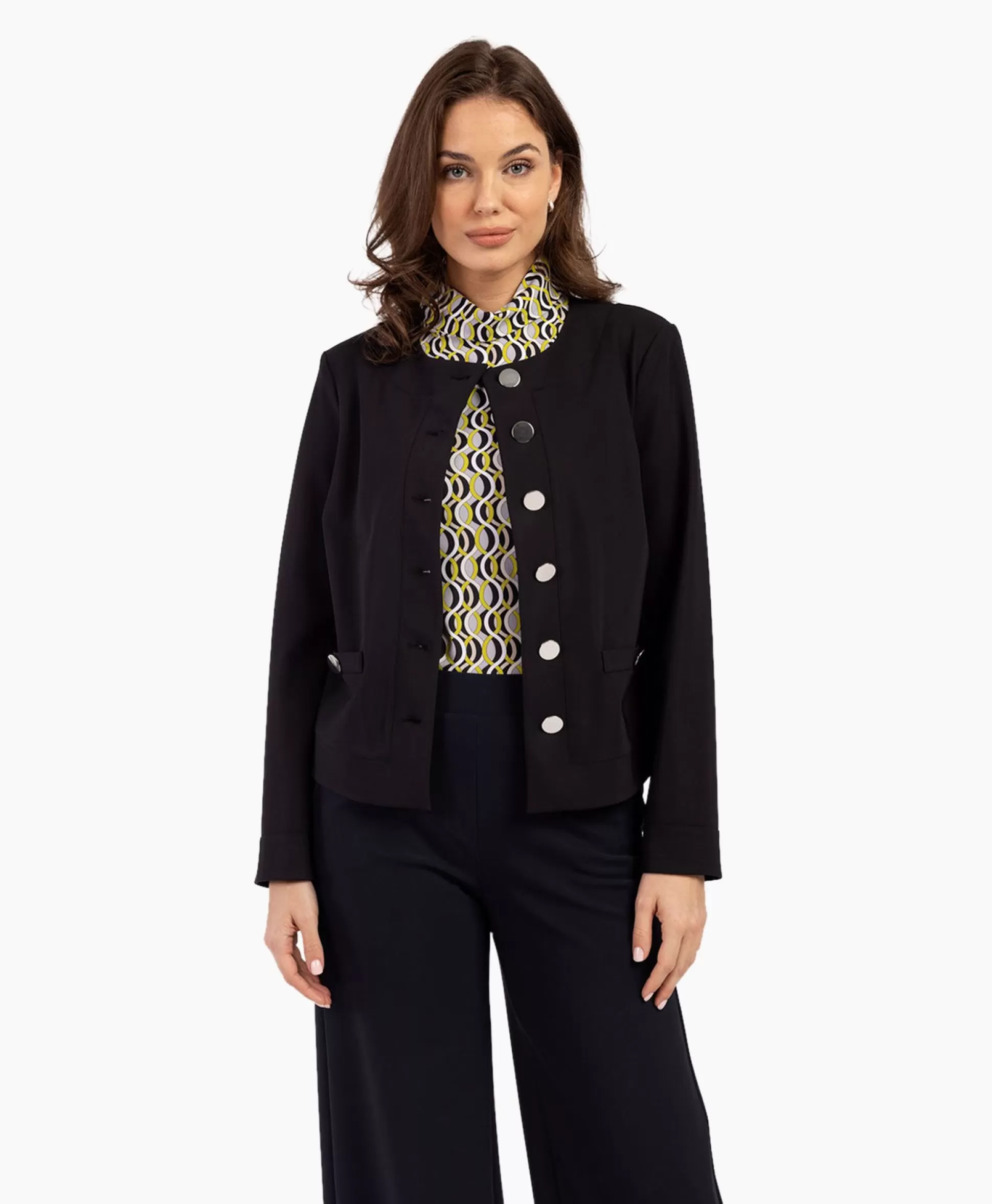 New Blazer Janet Bonded Zwart Dessin Dames Blazers