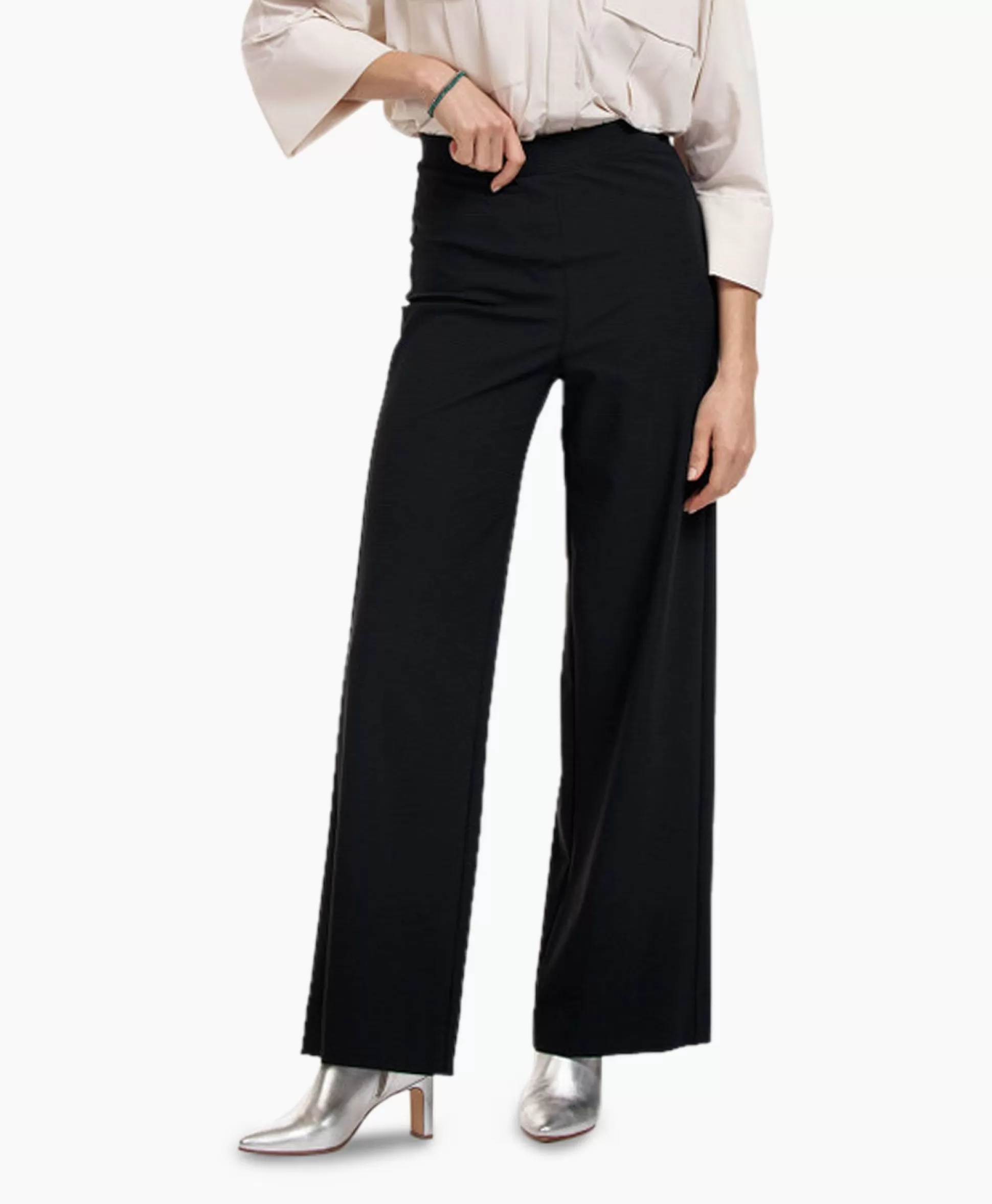 Best Sale Broek Alex Bonded Mesh Trousers Zwart Dessin Dames Broeken