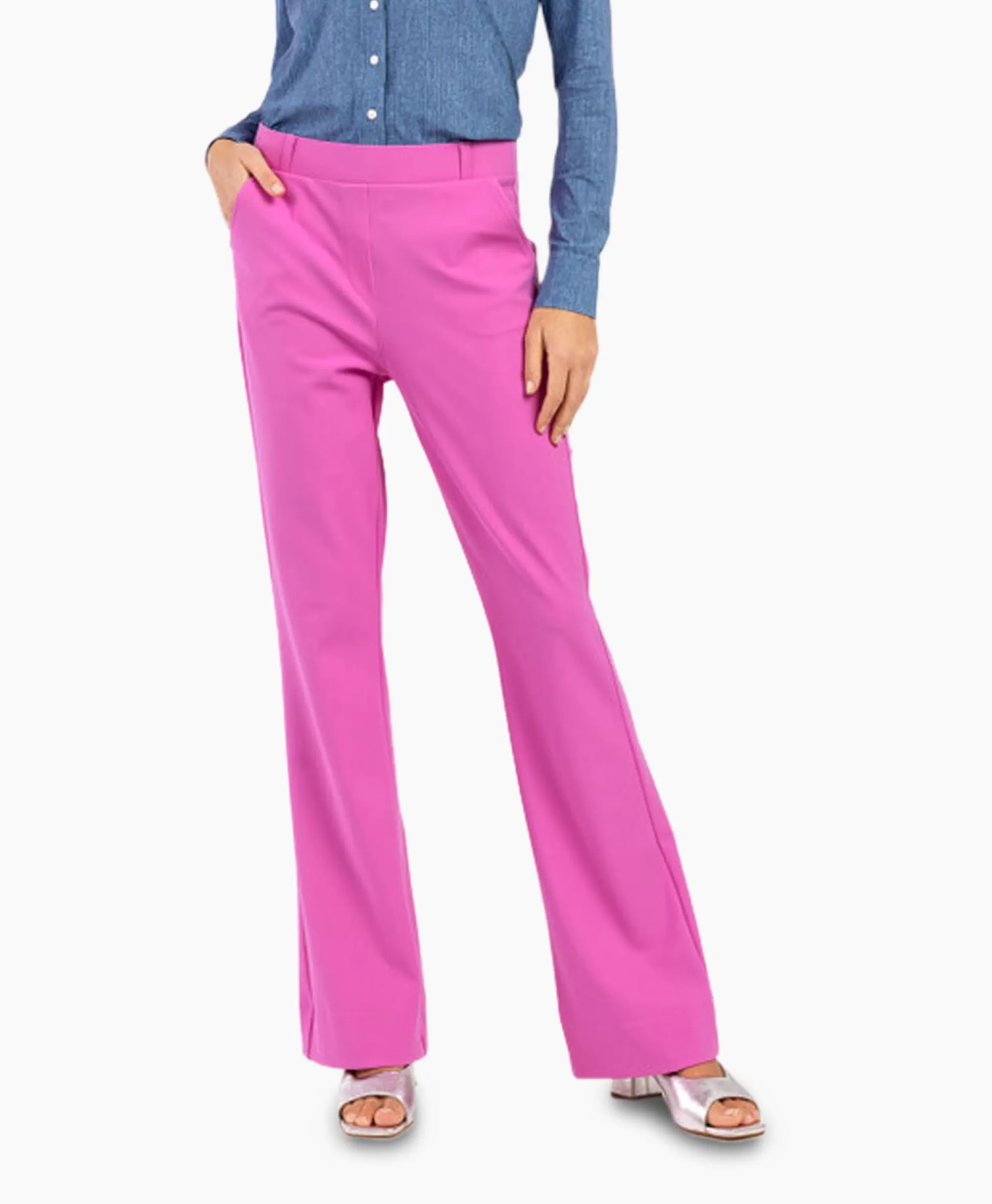 Outlet Broek Flair Bonded Trousers Lila Dames Broeken