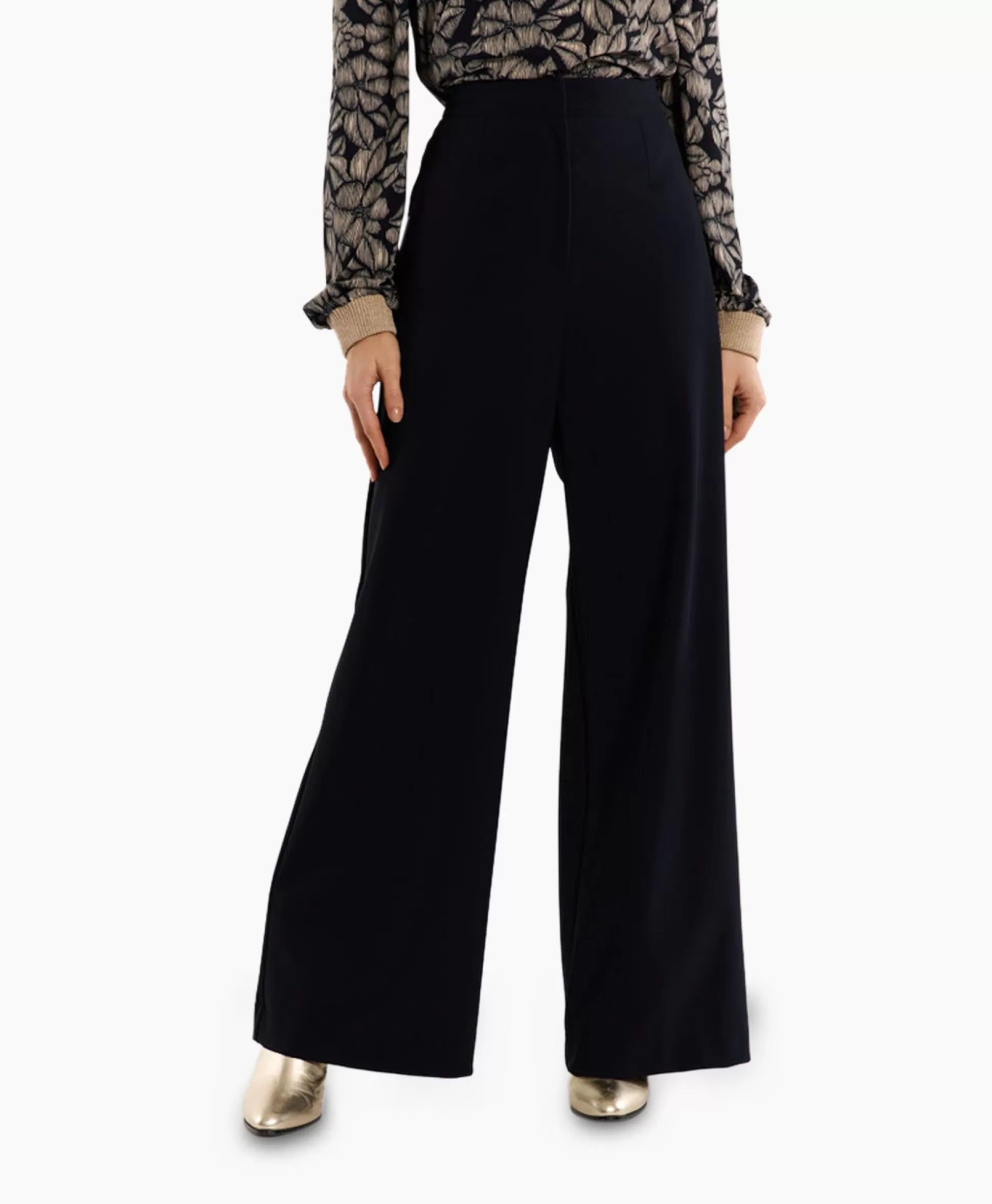 Sale Broek Holly Bonded Trousers Donker Blauw Dames Broeken