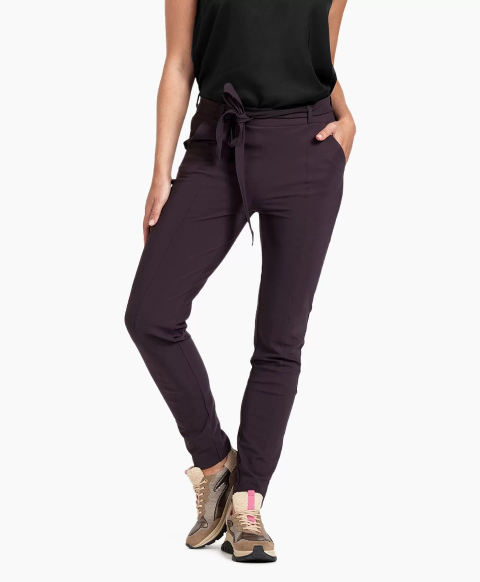 Flash Sale Broek Katlyn Bonded Trousers Bruin Dames Broeken