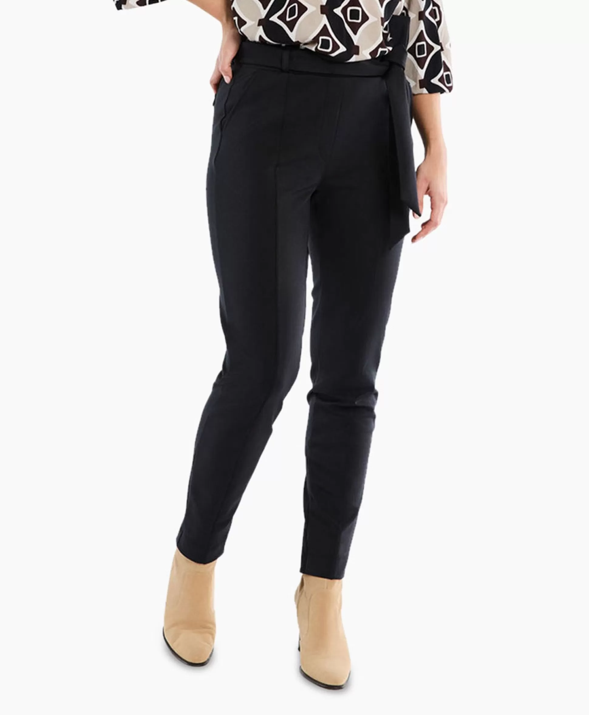 Clearance Broek Katlyn Shiny Bnd Trousers Zwart Dames Broeken