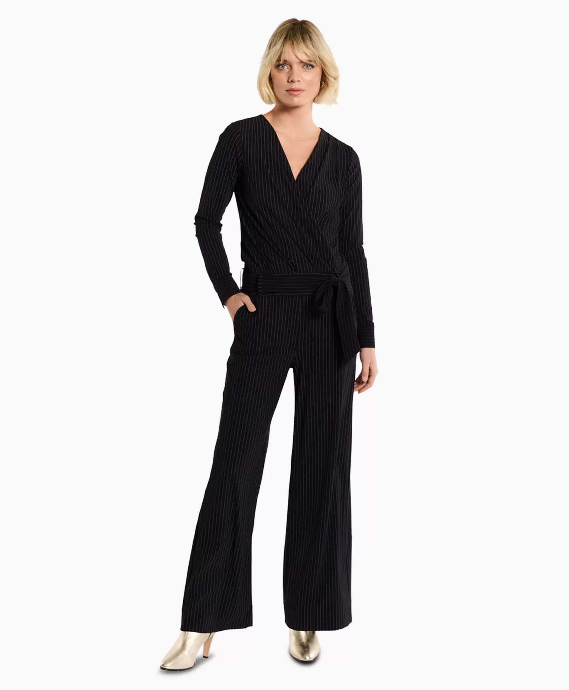 Online Jumpsuit Malia Pinstripe Zwart Dessin Dames Jumpsuits