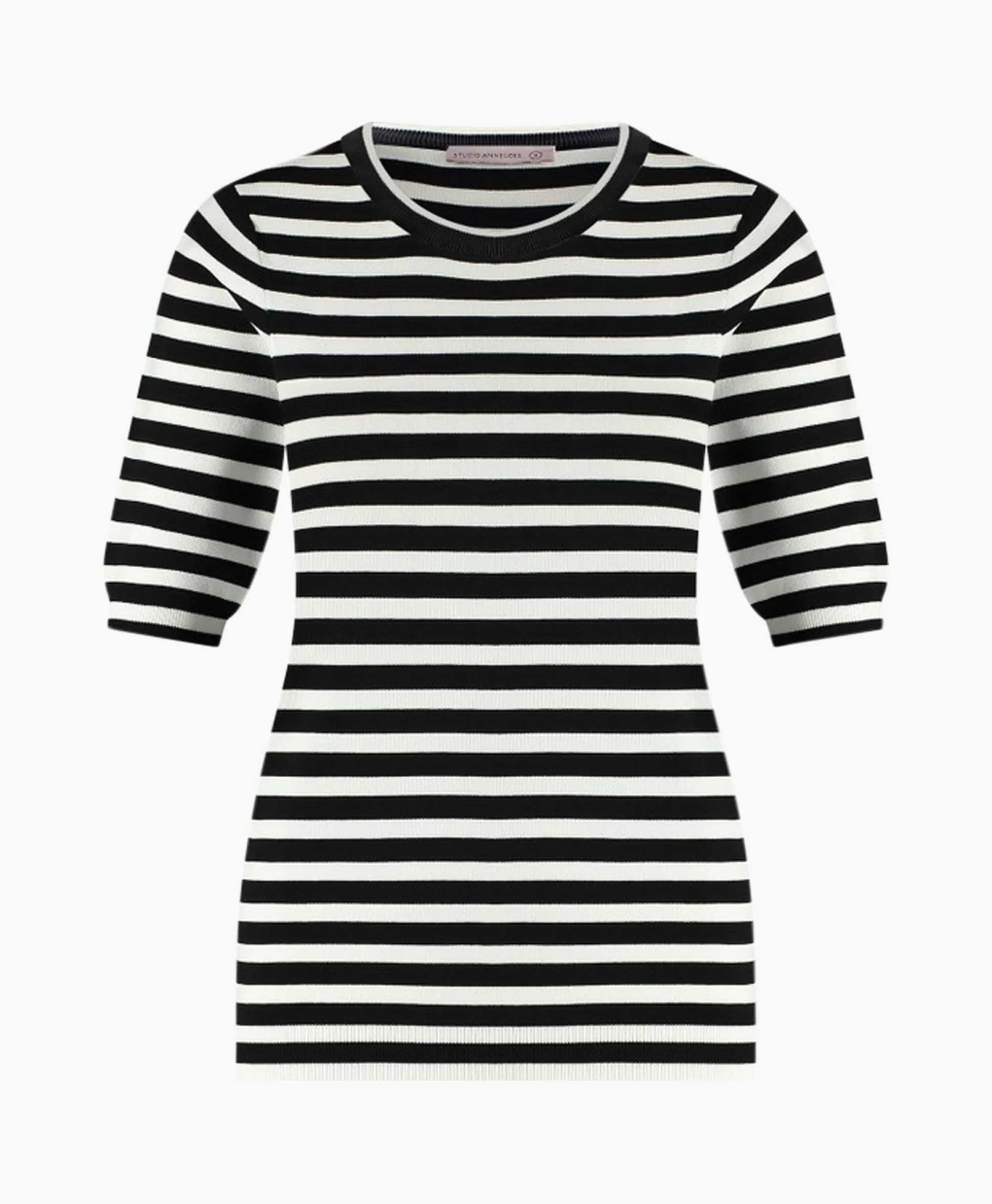 Cheap Pullover Luna Stripe Short Slv Zwart Dessin Dames Truien