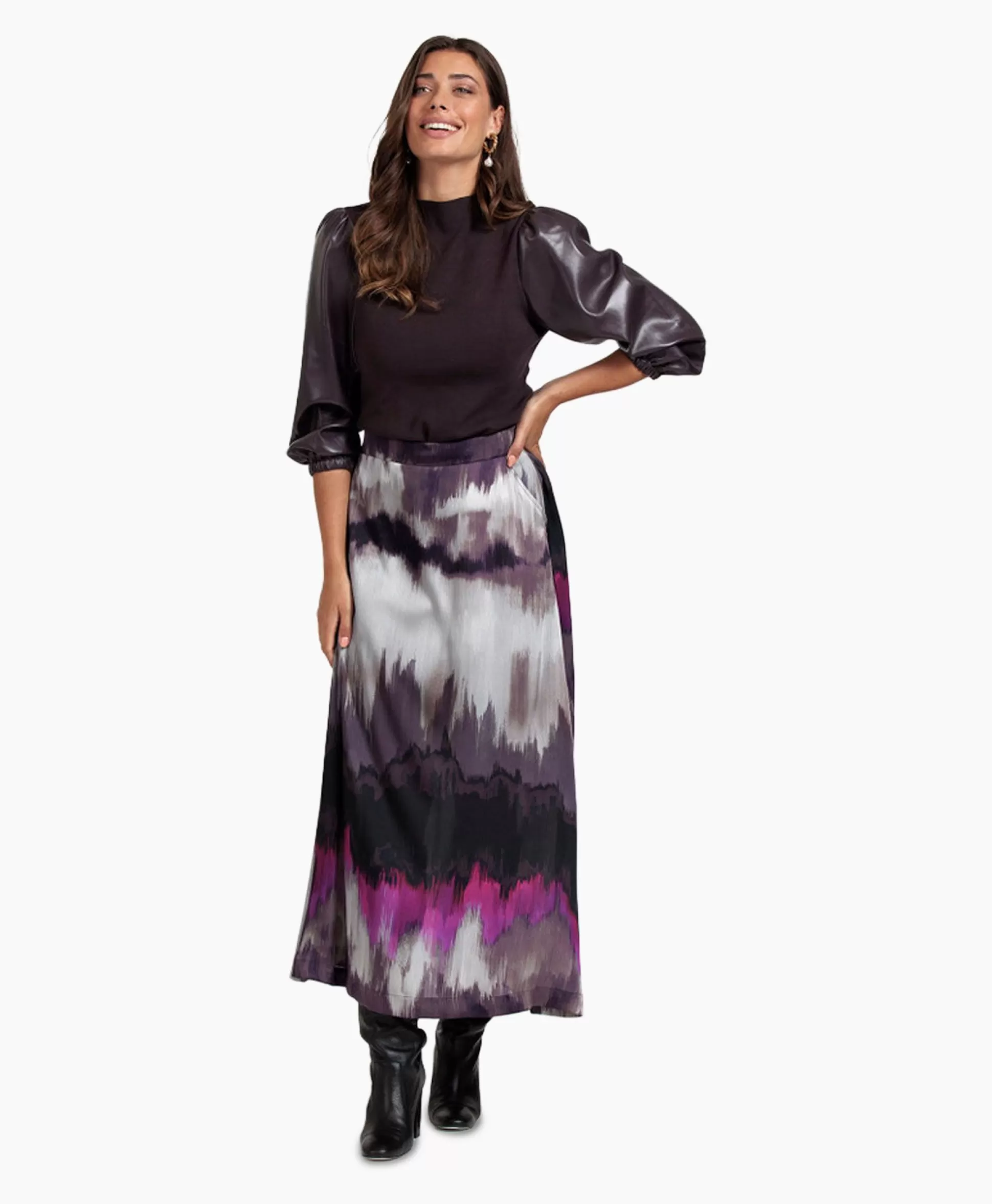 Fashion Rok Stevie Crepe Skirt Combo L Dames Rokken