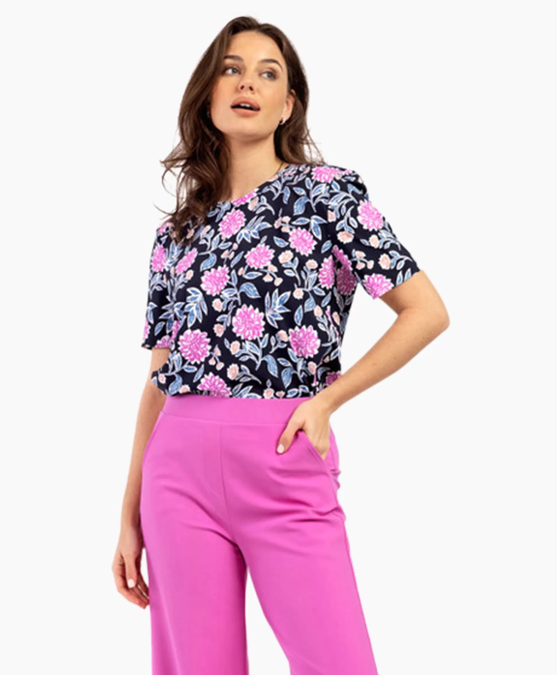 Online Top & T-Shirt Lott Flower Tee Roze Dames T-Shirts & Tops