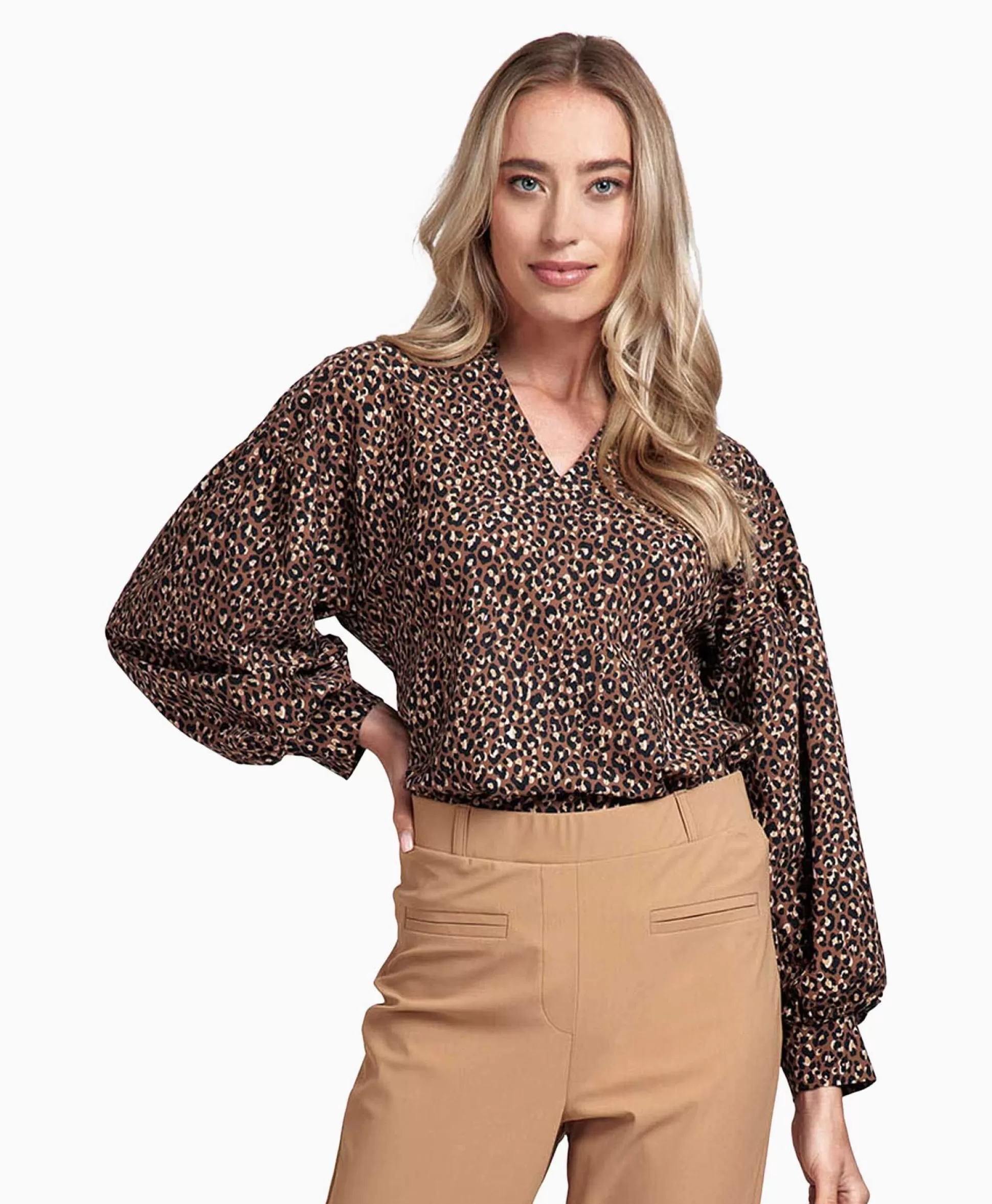 Online Top Julia Leopard Bruin Dames T-Shirts & Tops