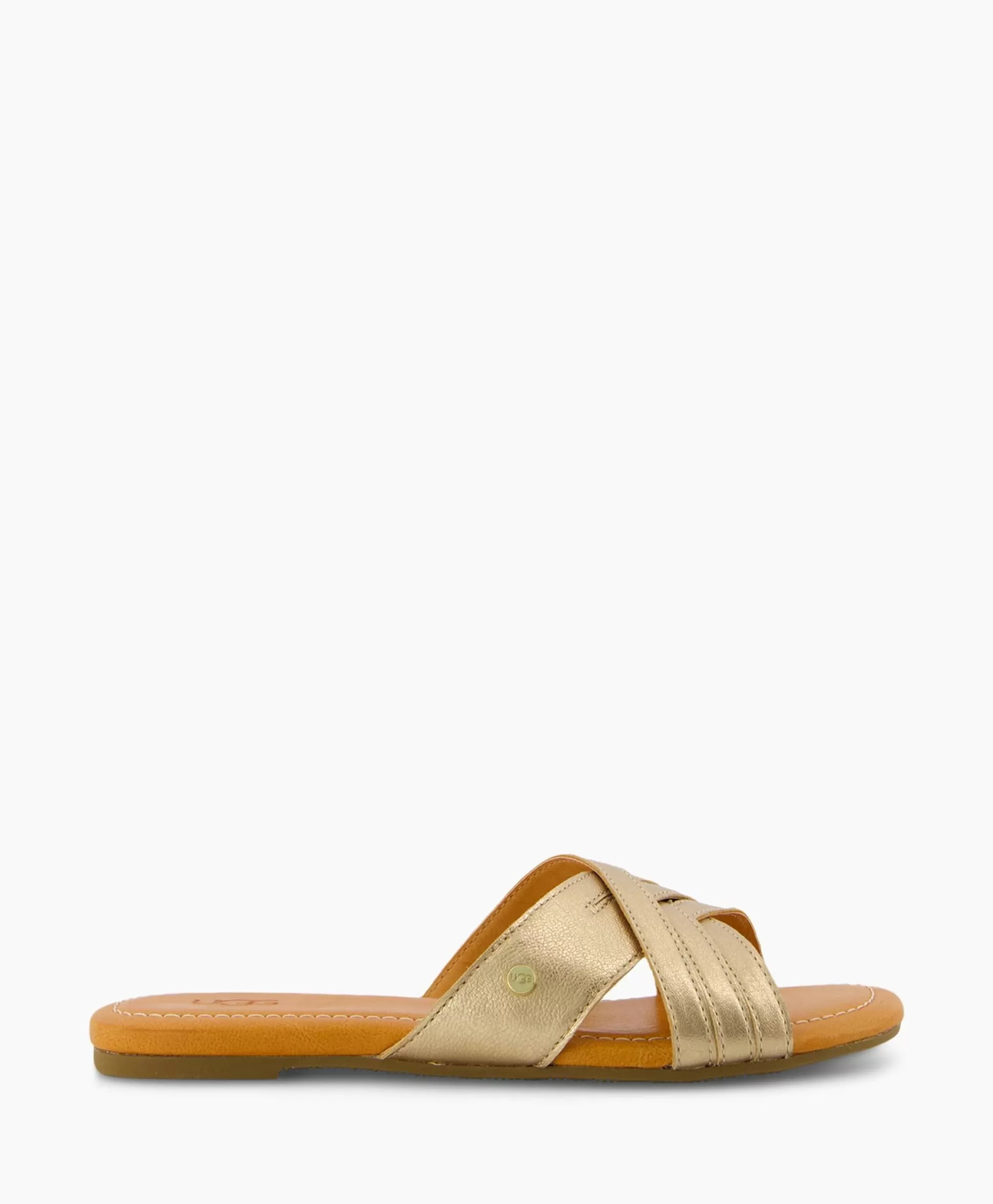 Fashion Sandaal Zonder Hak W Kenleigh Slide Goud Dames Sandalen