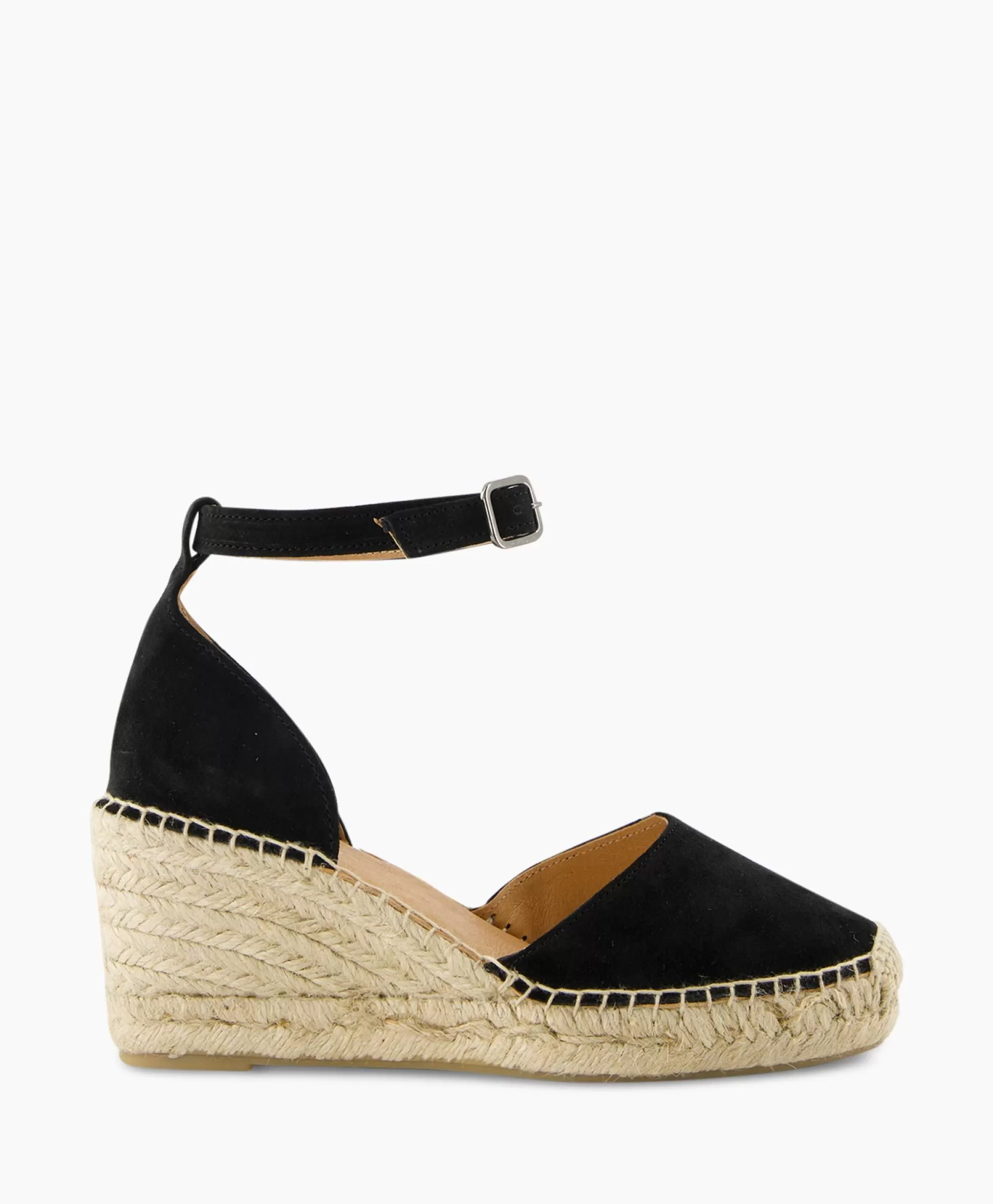 Outlet Espadrille Flora Braid Zwart Dames Instappers