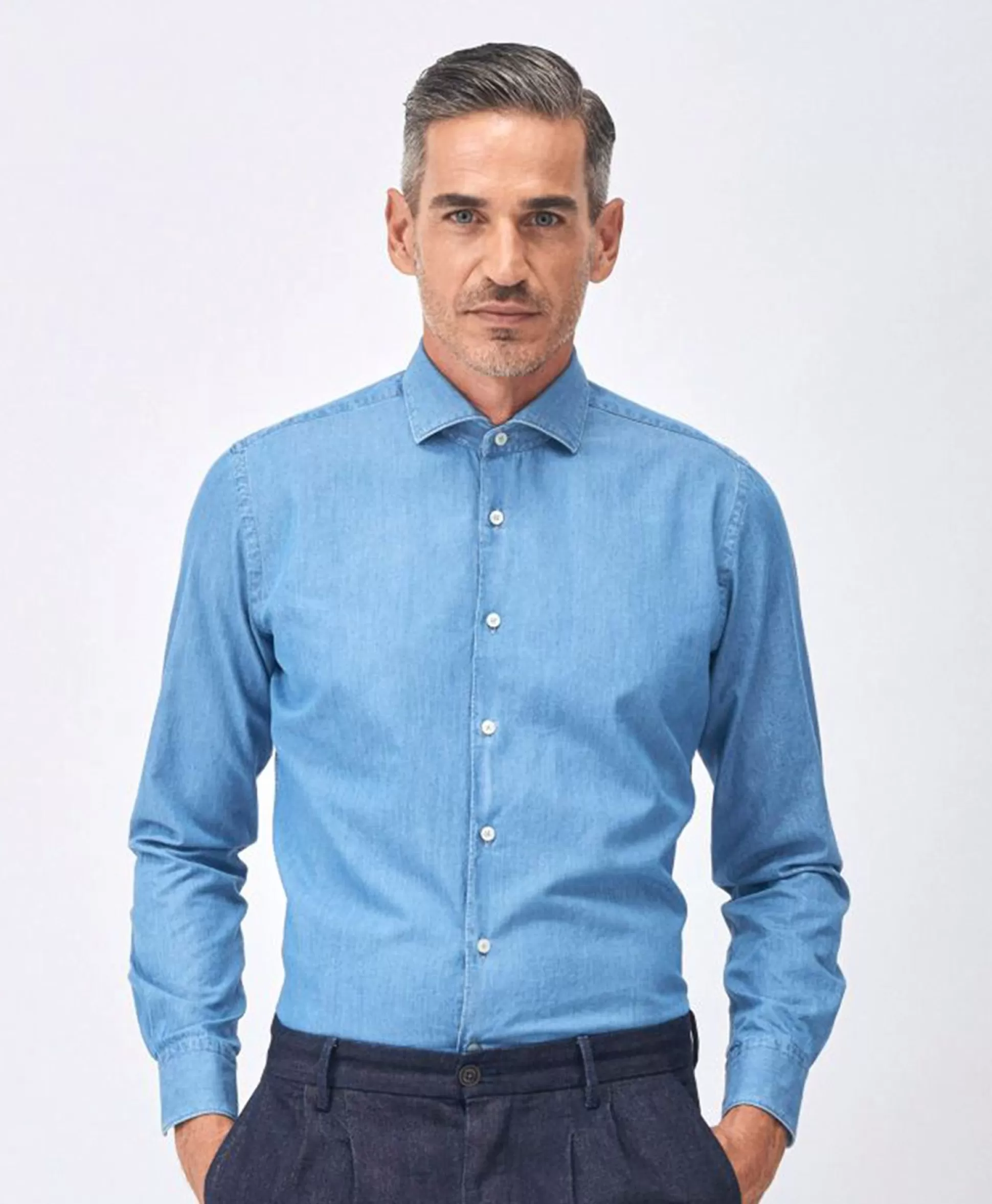 Store Casual Shirt Blauw Heren Overhemden