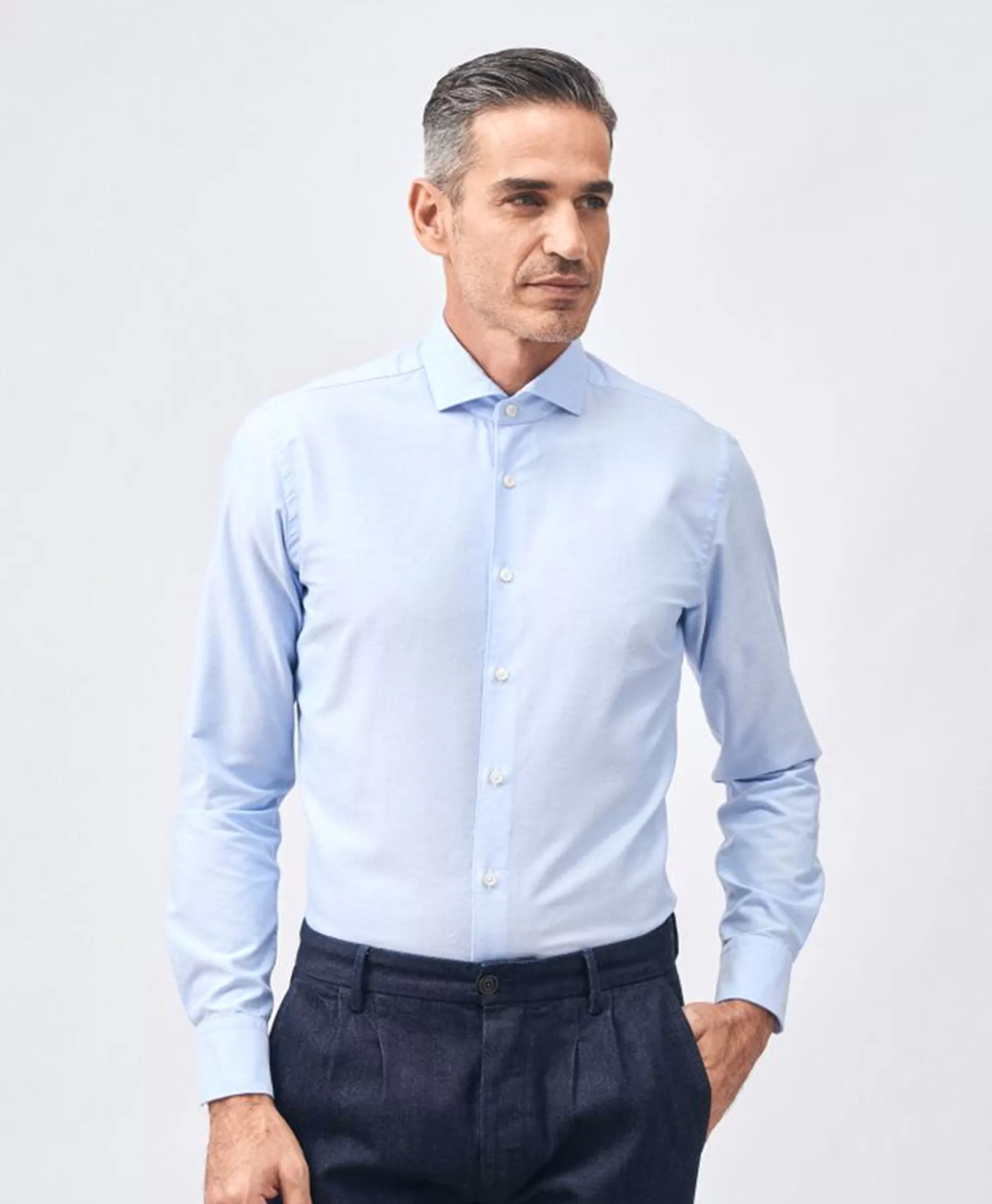 Best Sale Tailor Fit Oxford Shirt Licht Blauw Heren Overhemden